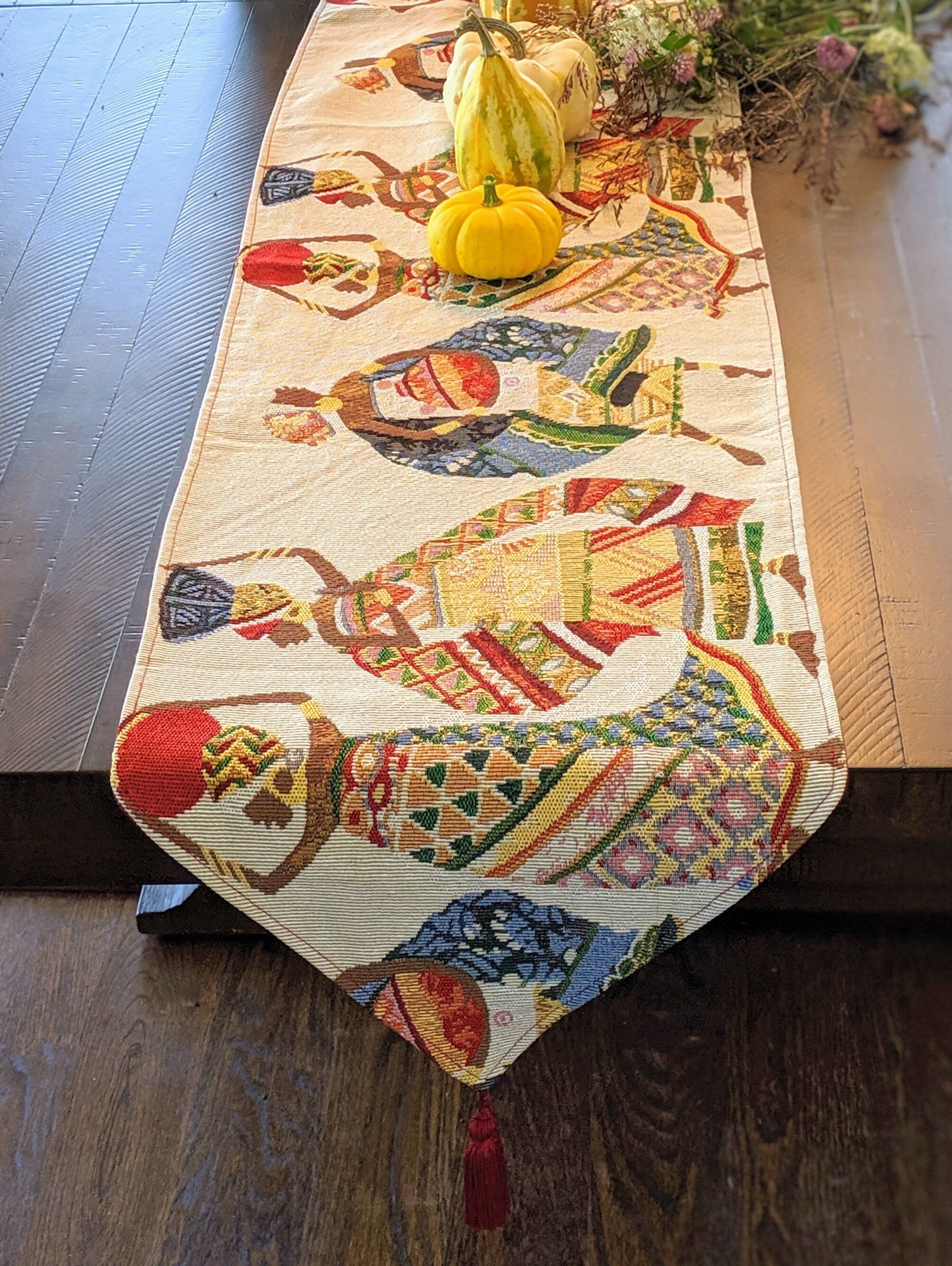 Dancing Women African Dreams Elegant Woven Tapestry Dining Table Runner (18117)