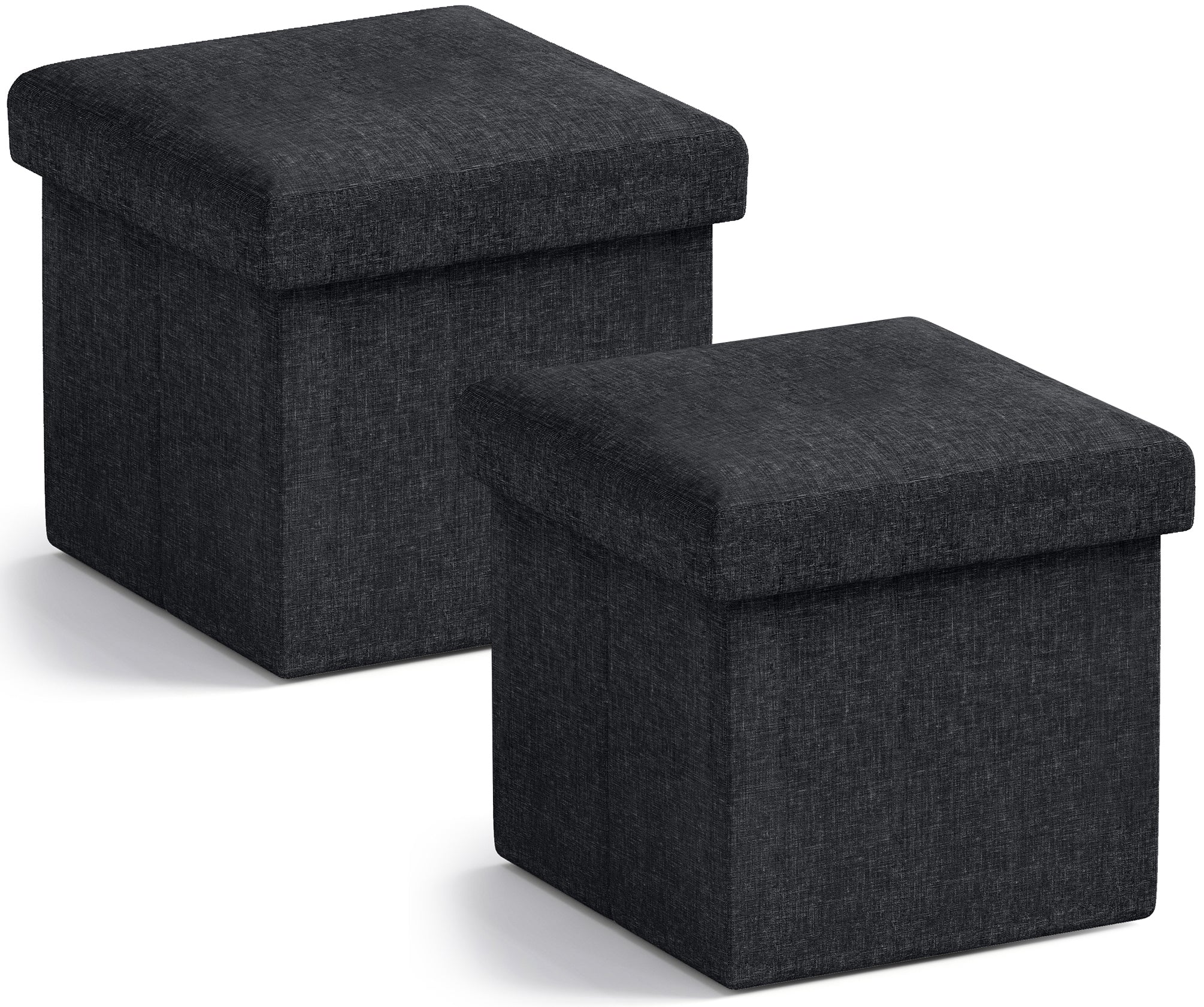 Ornavo Home Foldable Small Storage Ottoman - 12 x 12 x 12 - Set of 2