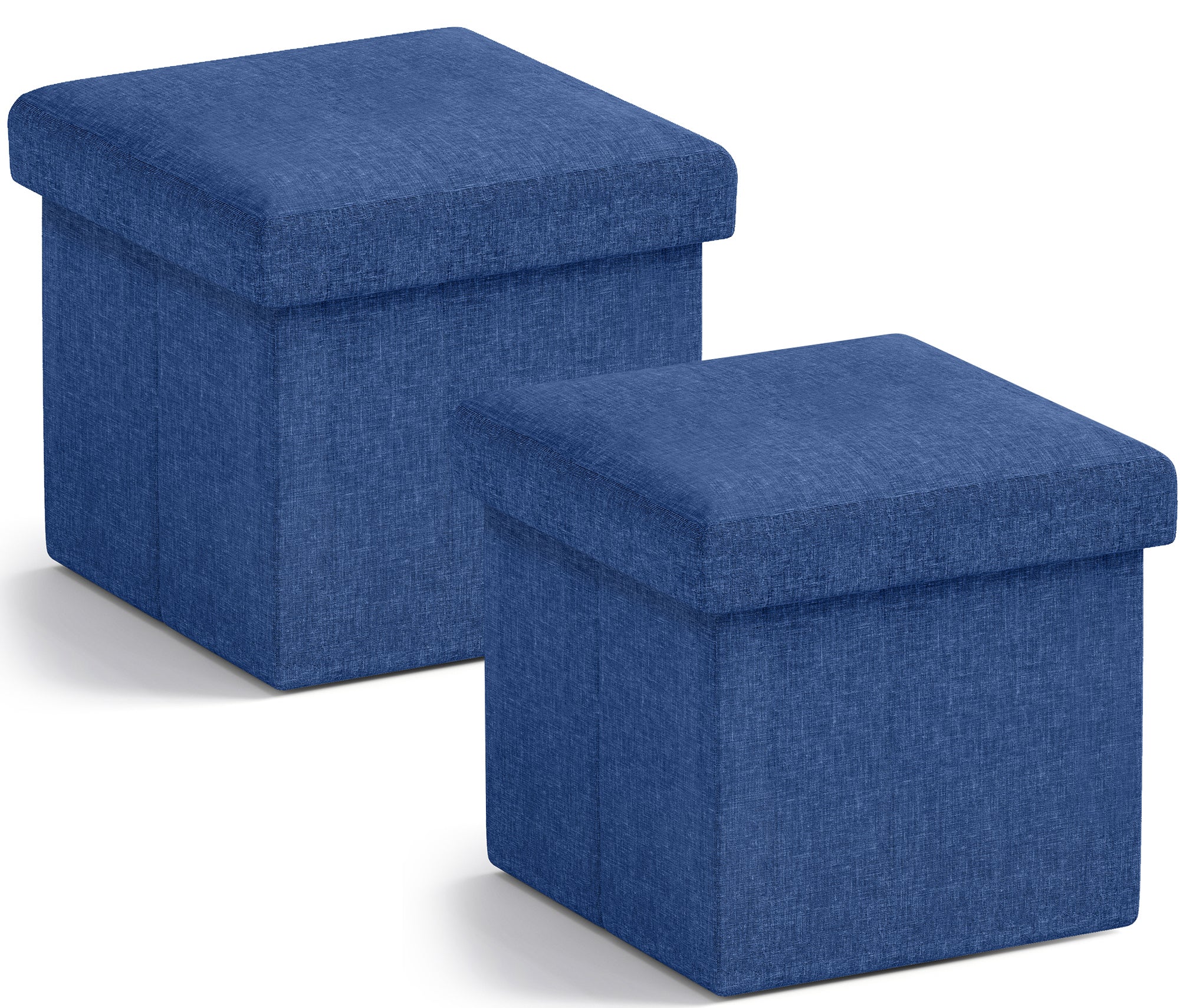 Ornavo Home Foldable Small Storage Ottoman - 12 x 12 x 12 - Set of 2