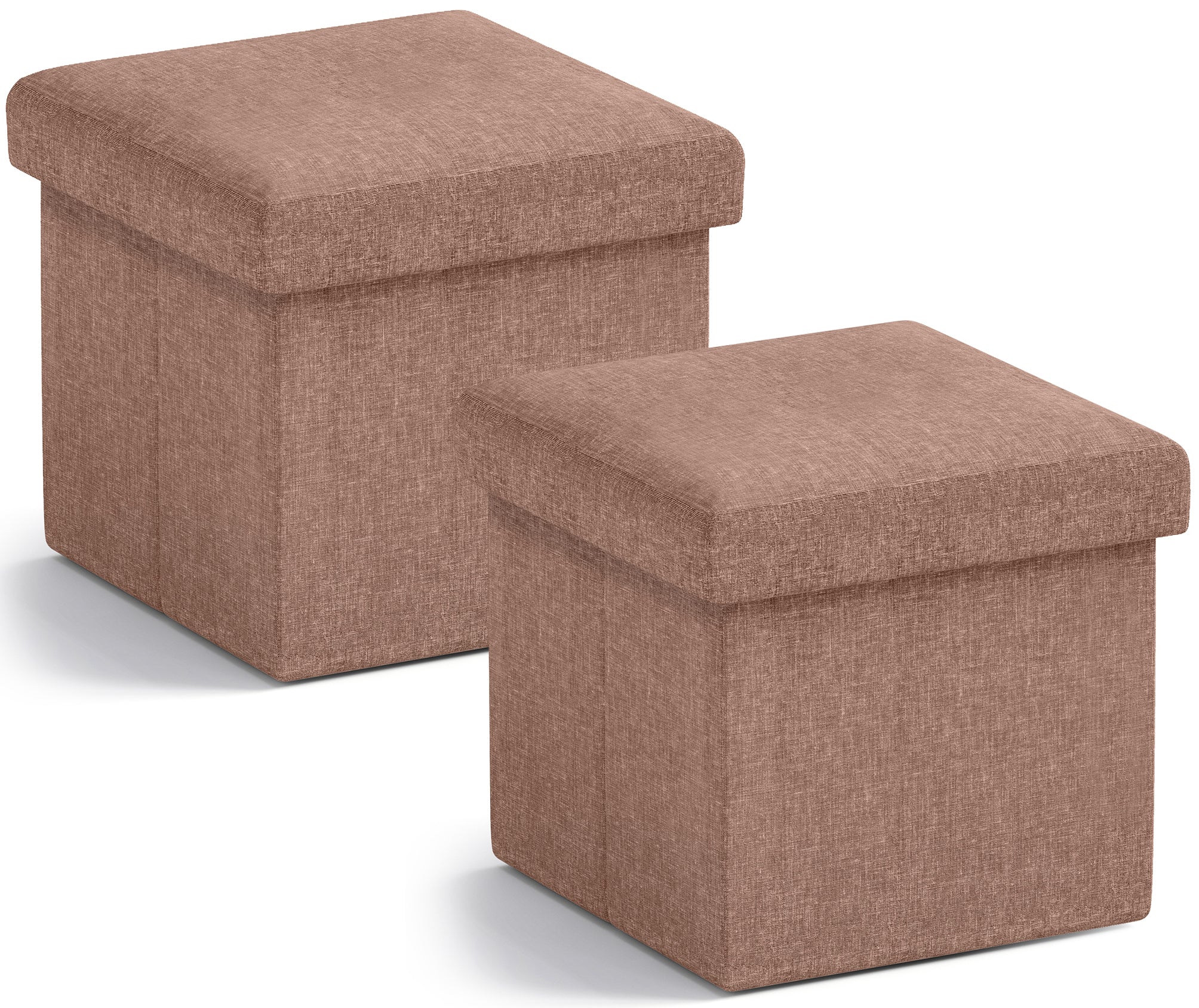 Ornavo Home Foldable Small Storage Ottoman - 12 x 12 x 12 - Set of 2