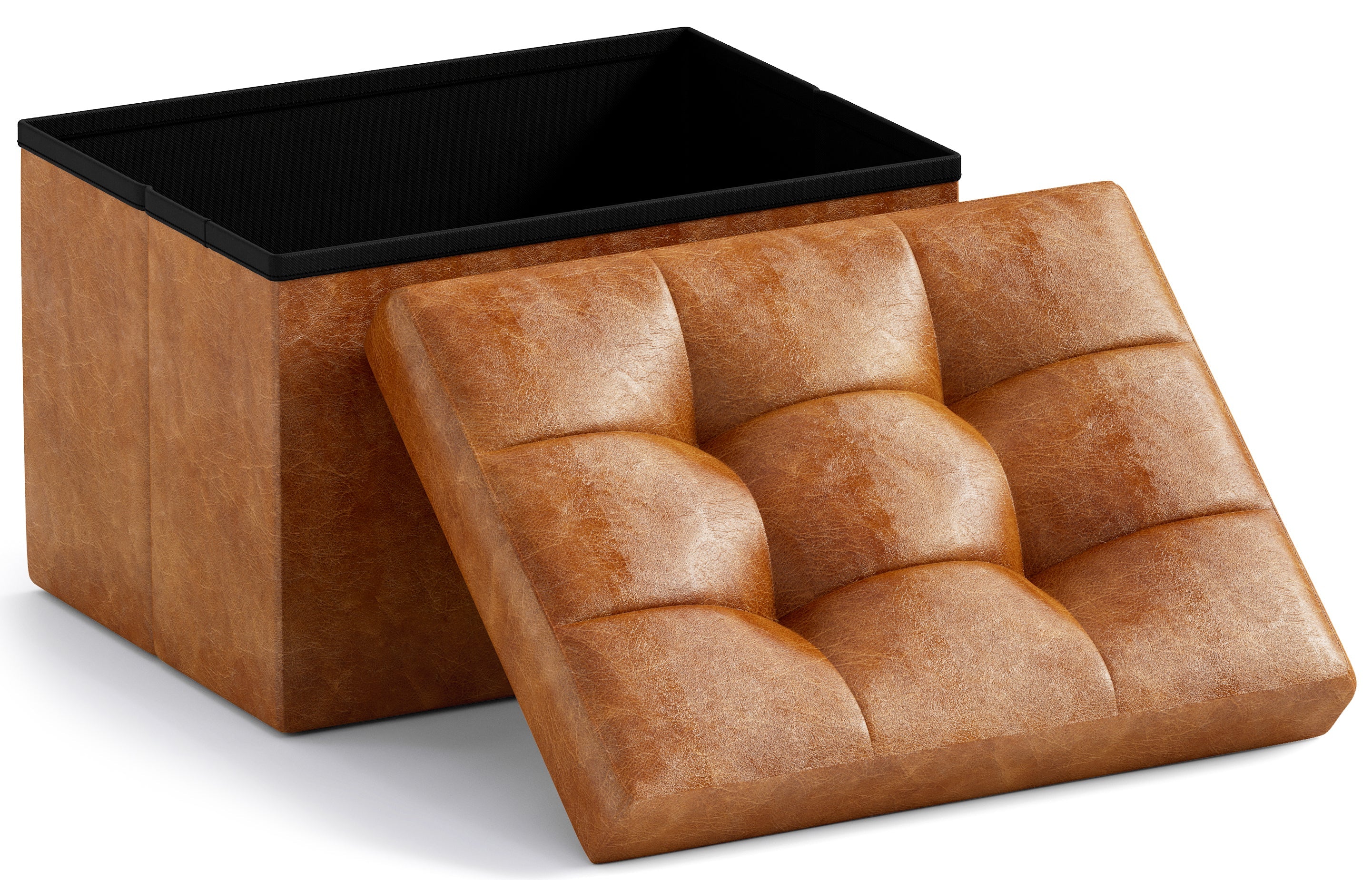 Ornavo Home Foldable Small Rectangle Storage Ottoman - 12 x 16 x 12
