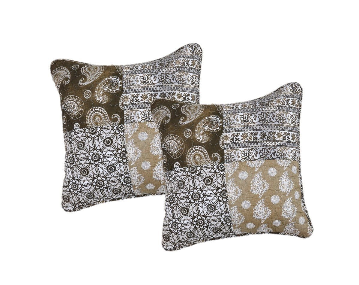 Set of 2 Bohemian Patchwork Moroccan Paisley Dreams Throw Pillow Covers, 18" (JHW885)