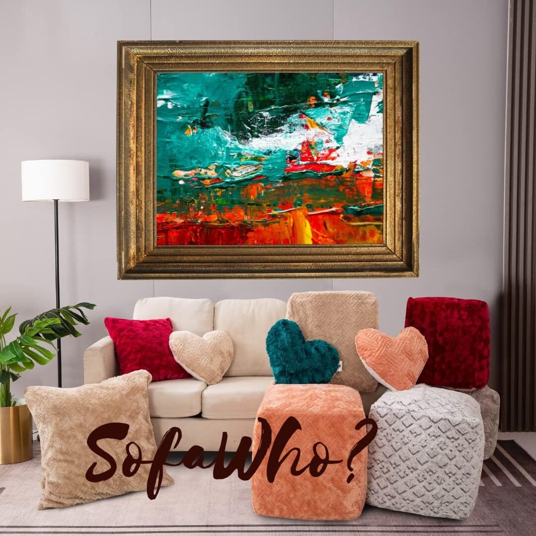 Heart Pillows Decorative Throw Pillows - Neutral Champagne Beige Heart Shaped Throw Toss Lap Fluffy Faux Fur Sherpa Pillows (16x14)