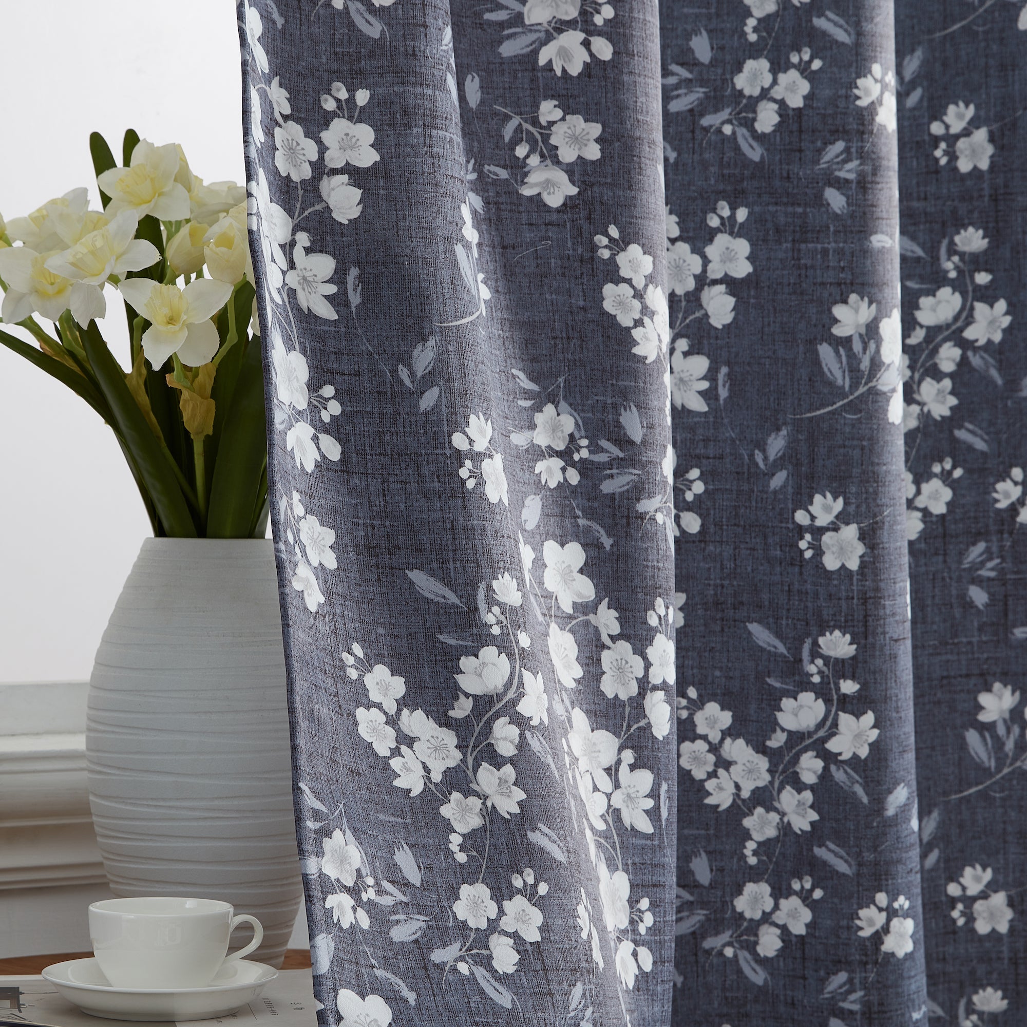 Ashley Floral Room Darkening Rod Pocket Curtain Panels