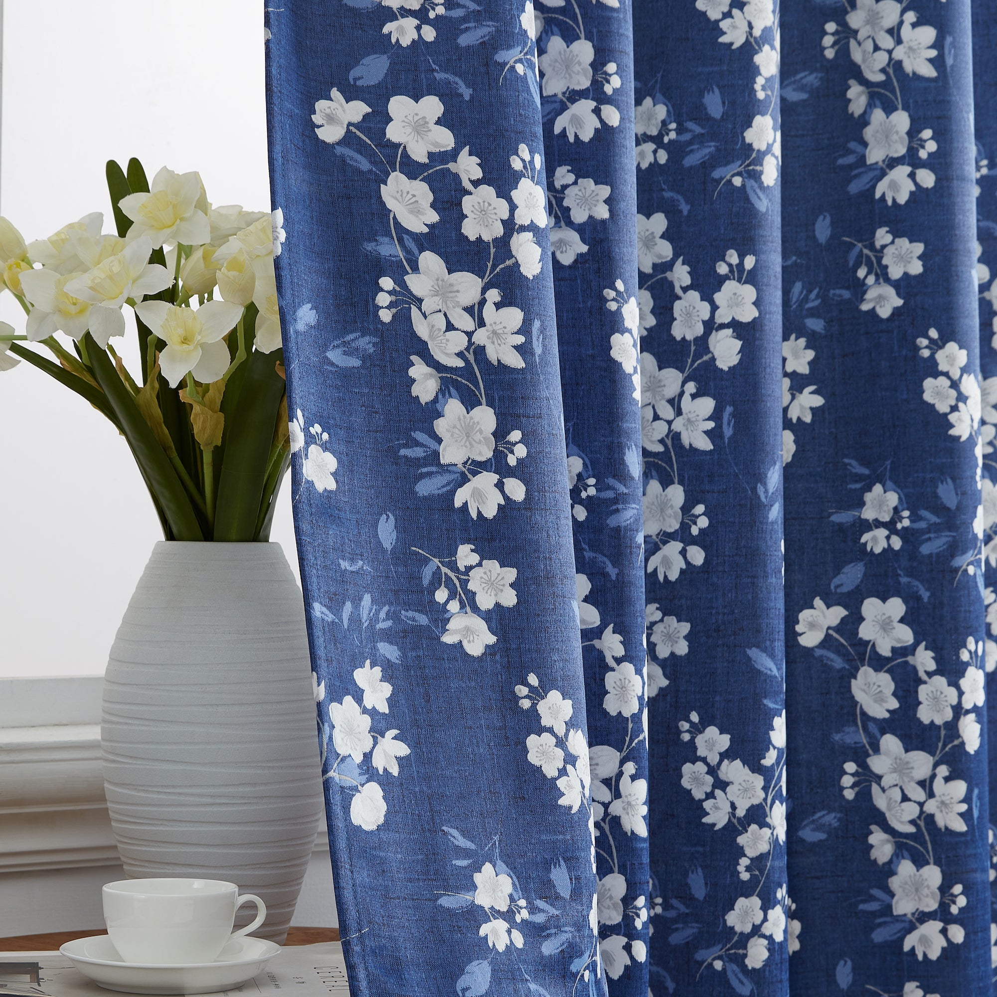 Ashley Floral Room Darkening Rod Pocket Curtain Panels