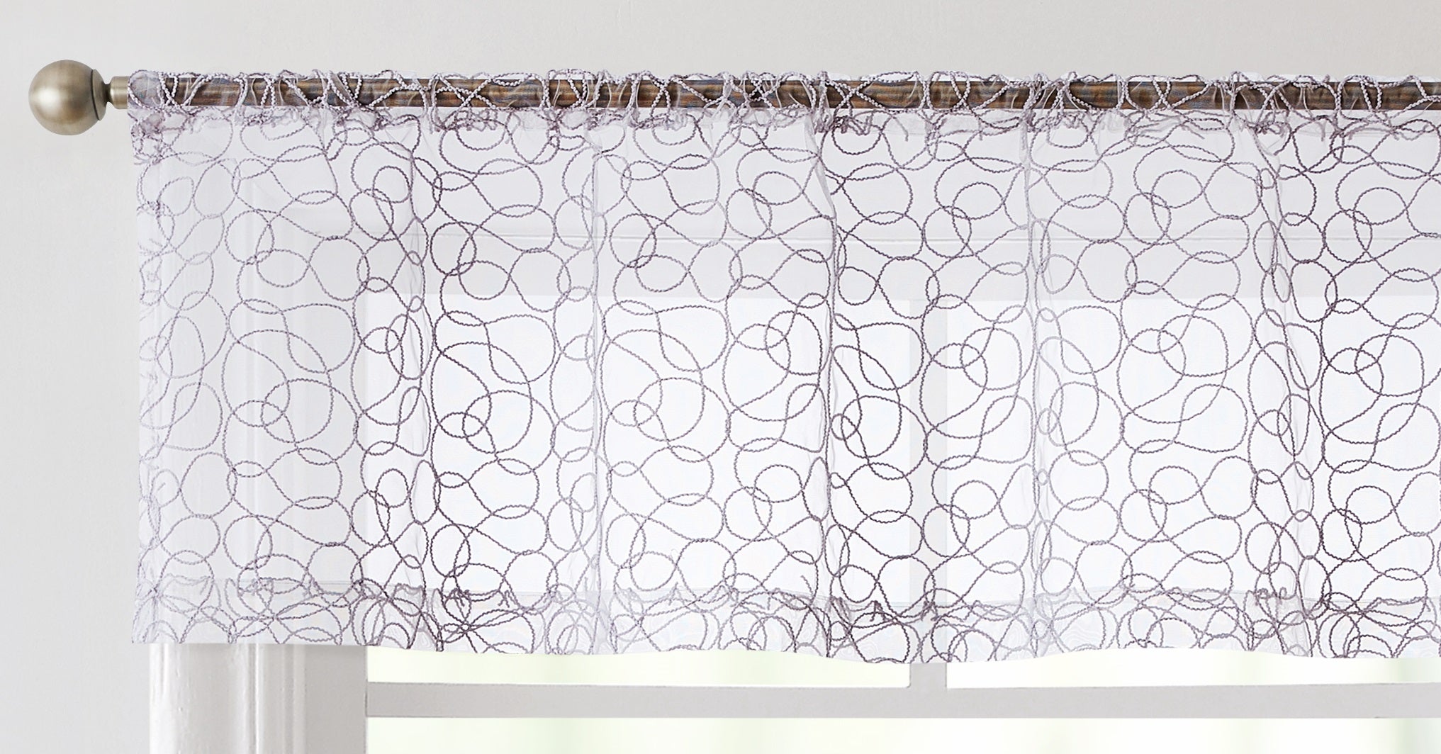 Audrey Embroidered Rod Pocket Curtain Valances