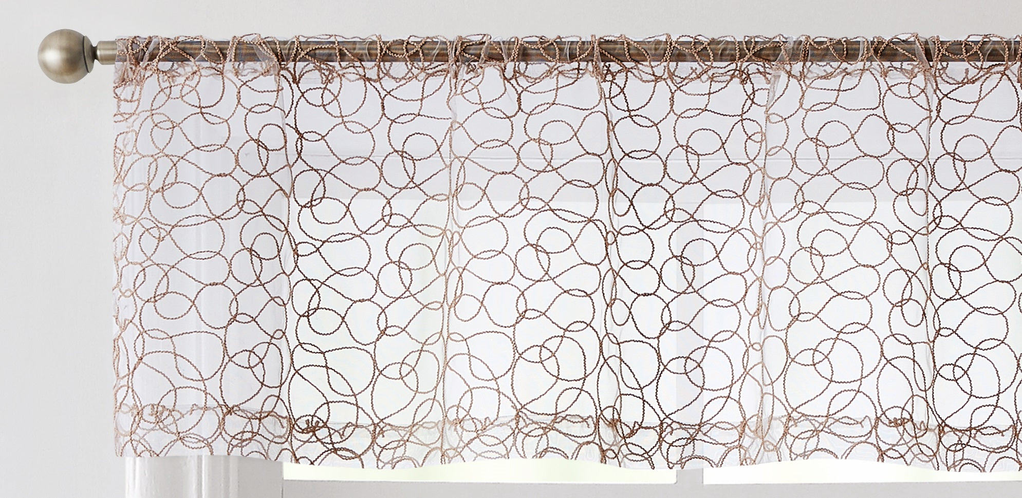 Audrey Embroidered Rod Pocket Curtain Valances