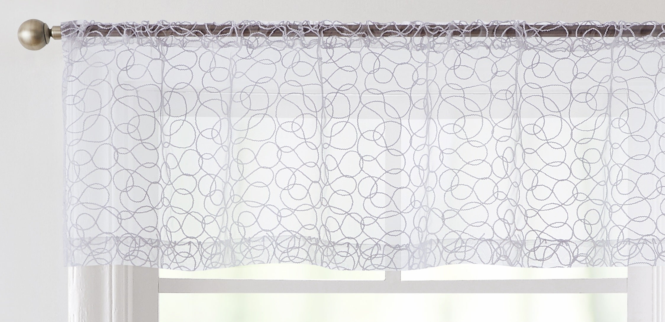 Audrey Embroidered Rod Pocket Curtain Valances