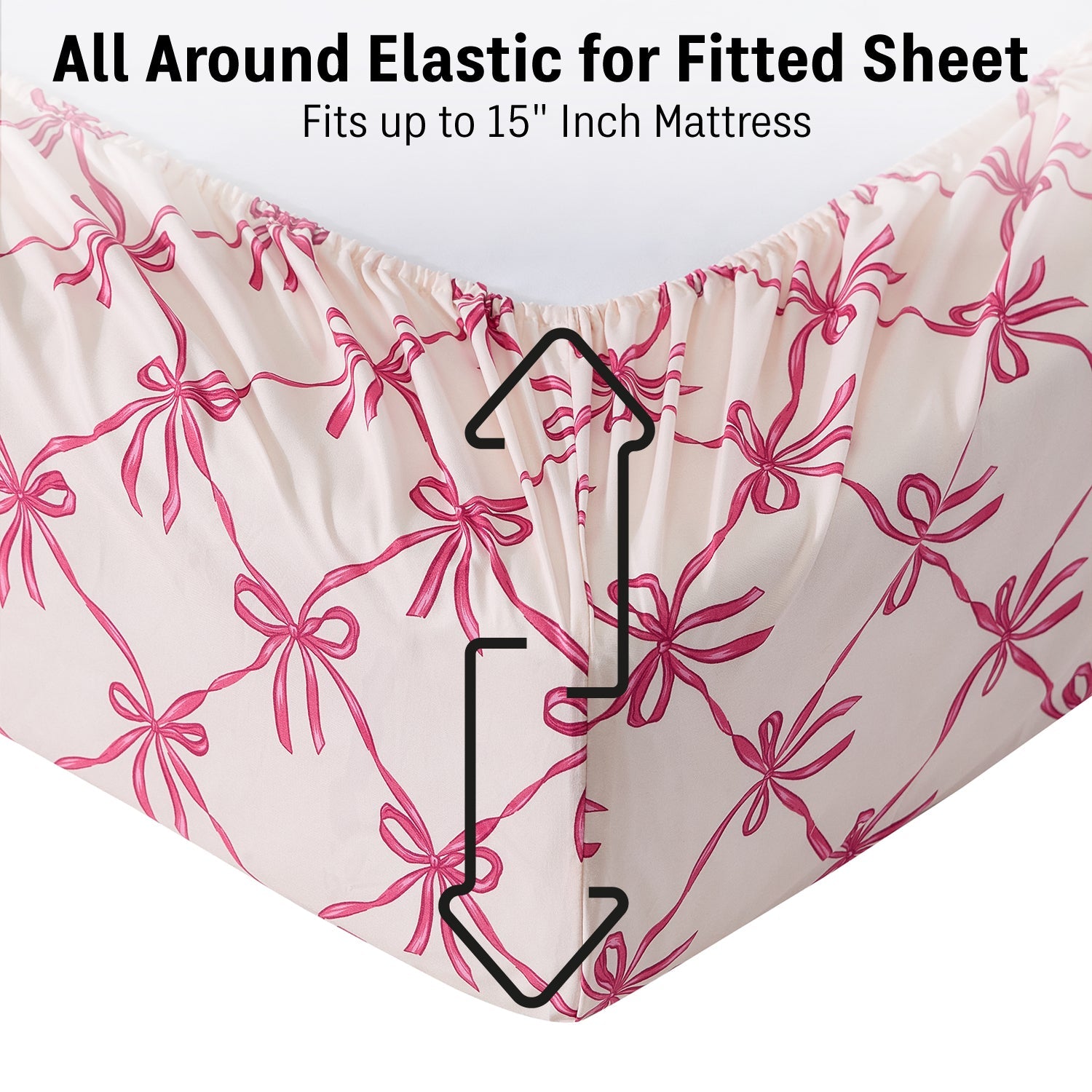 Pink Bows Girls Kids Bed Sheets
