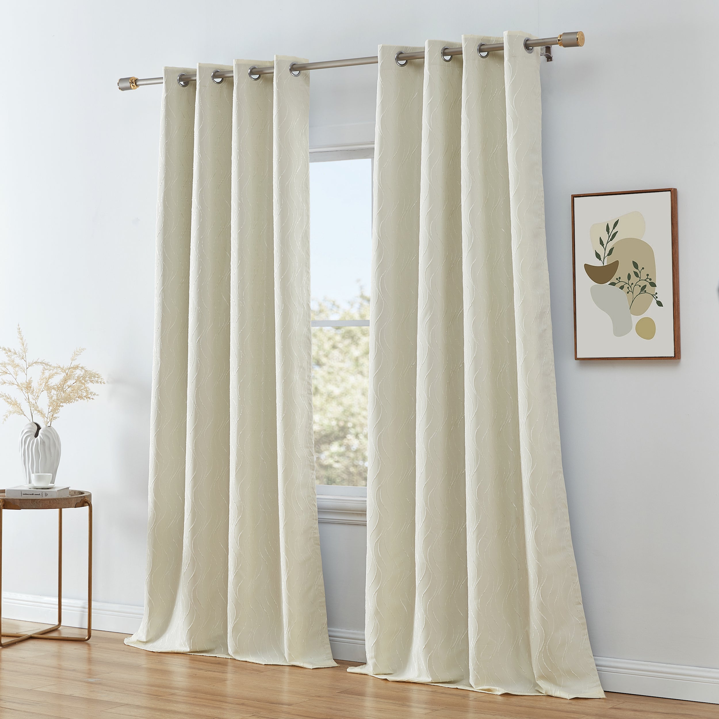 Camden Jacquard 100% Blackout Grommet Curtain Panels
