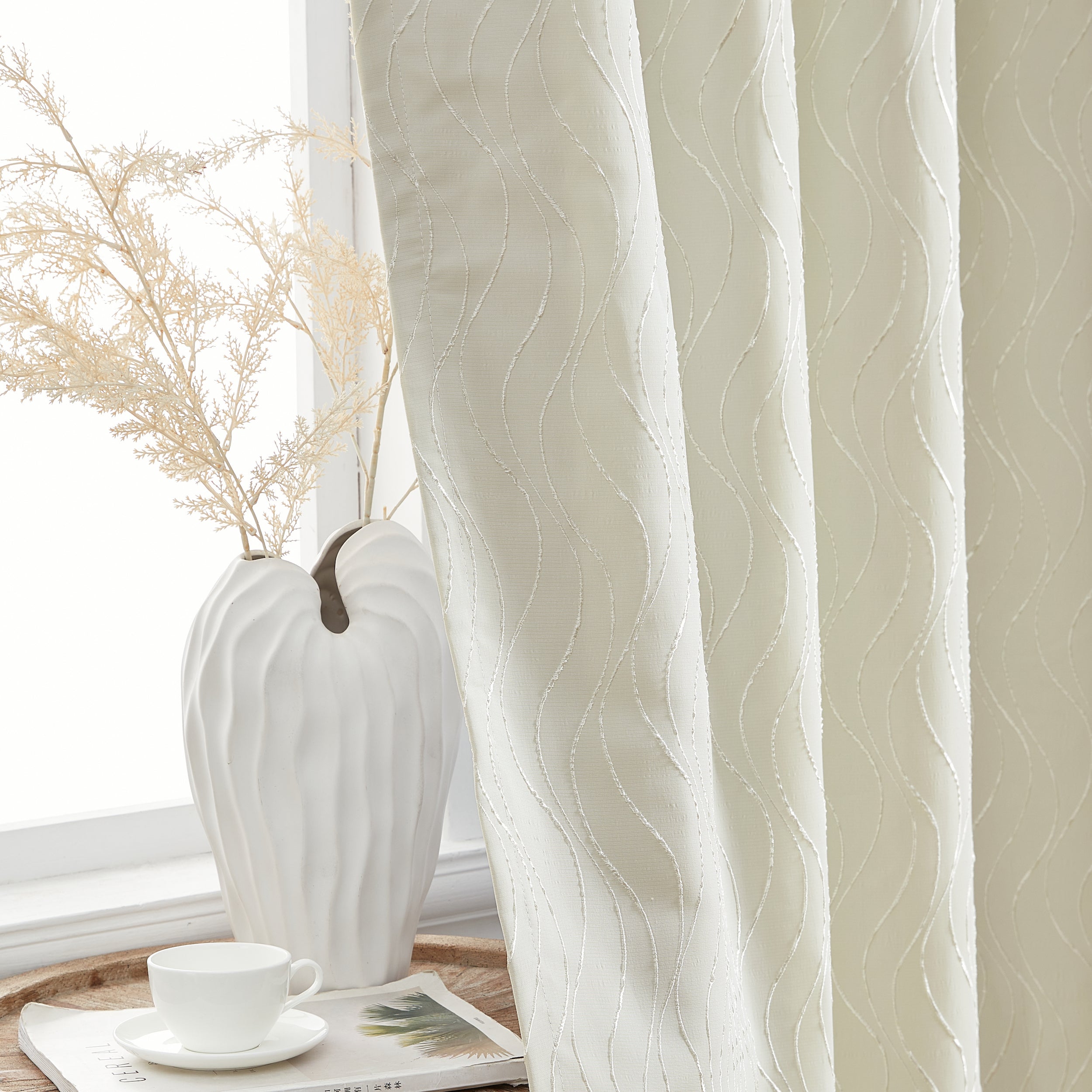 Camden Jacquard 100% Blackout Grommet Curtain Panels