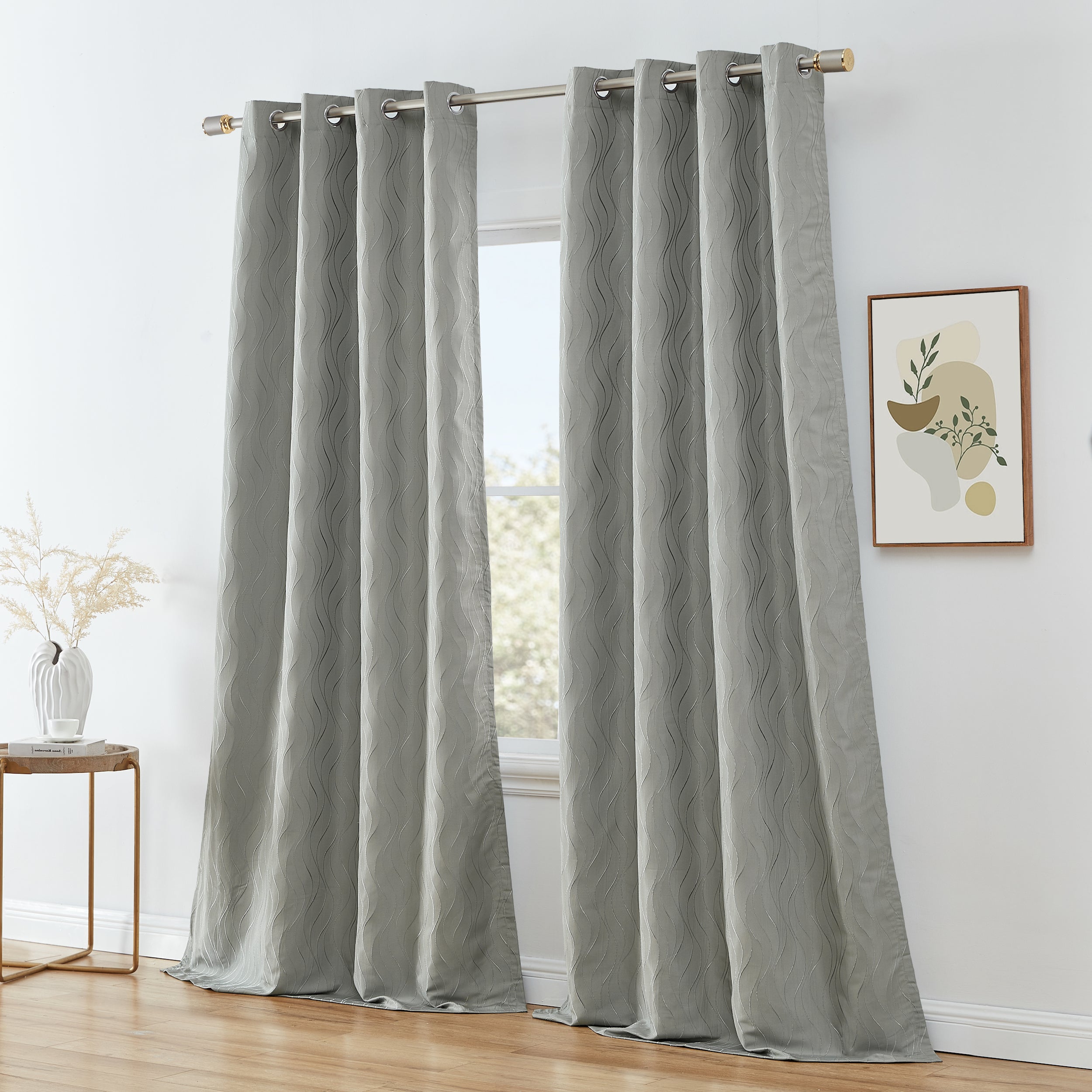 Camden Jacquard 100% Blackout Grommet Curtain Panels