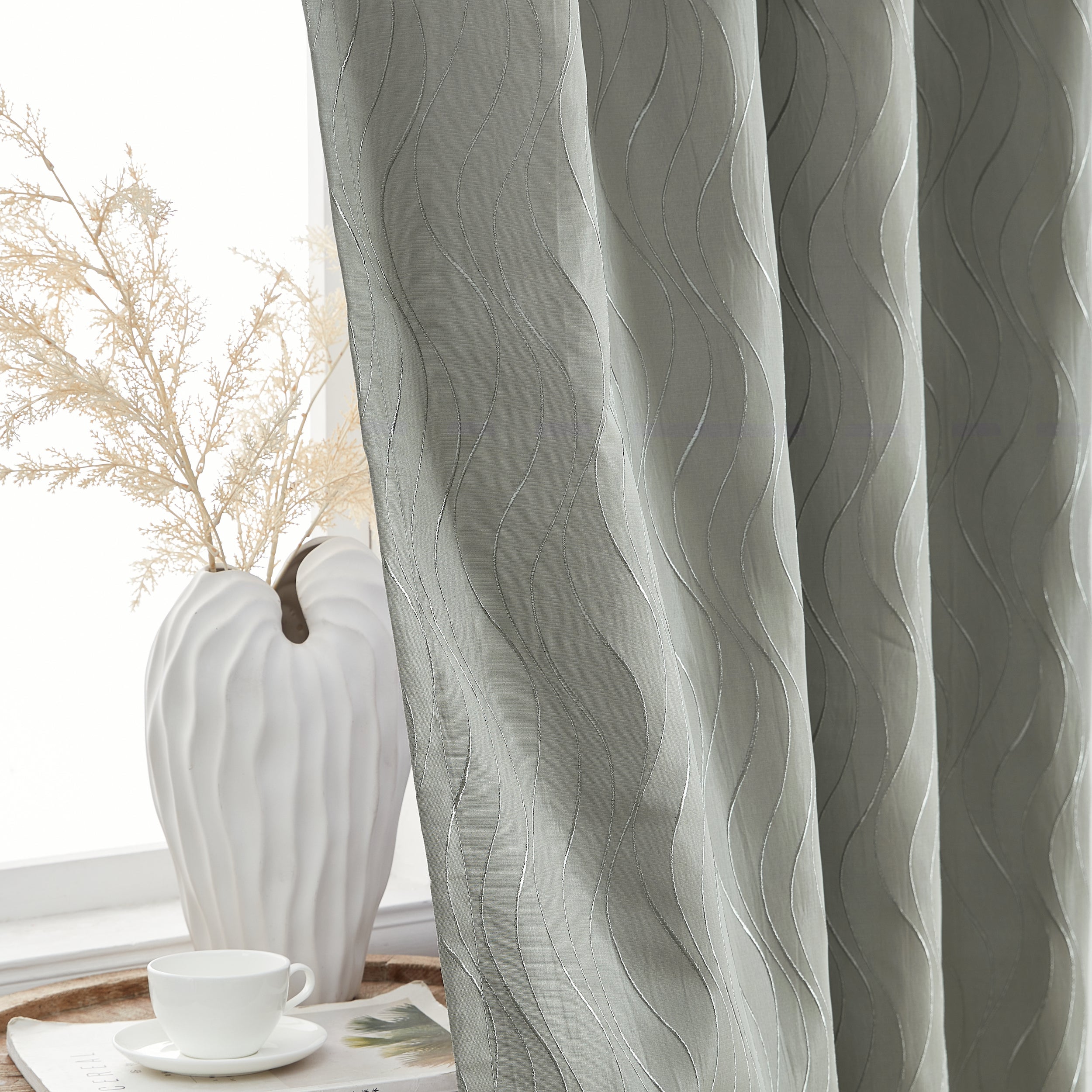 Camden Jacquard 100% Blackout Grommet Curtain Panels