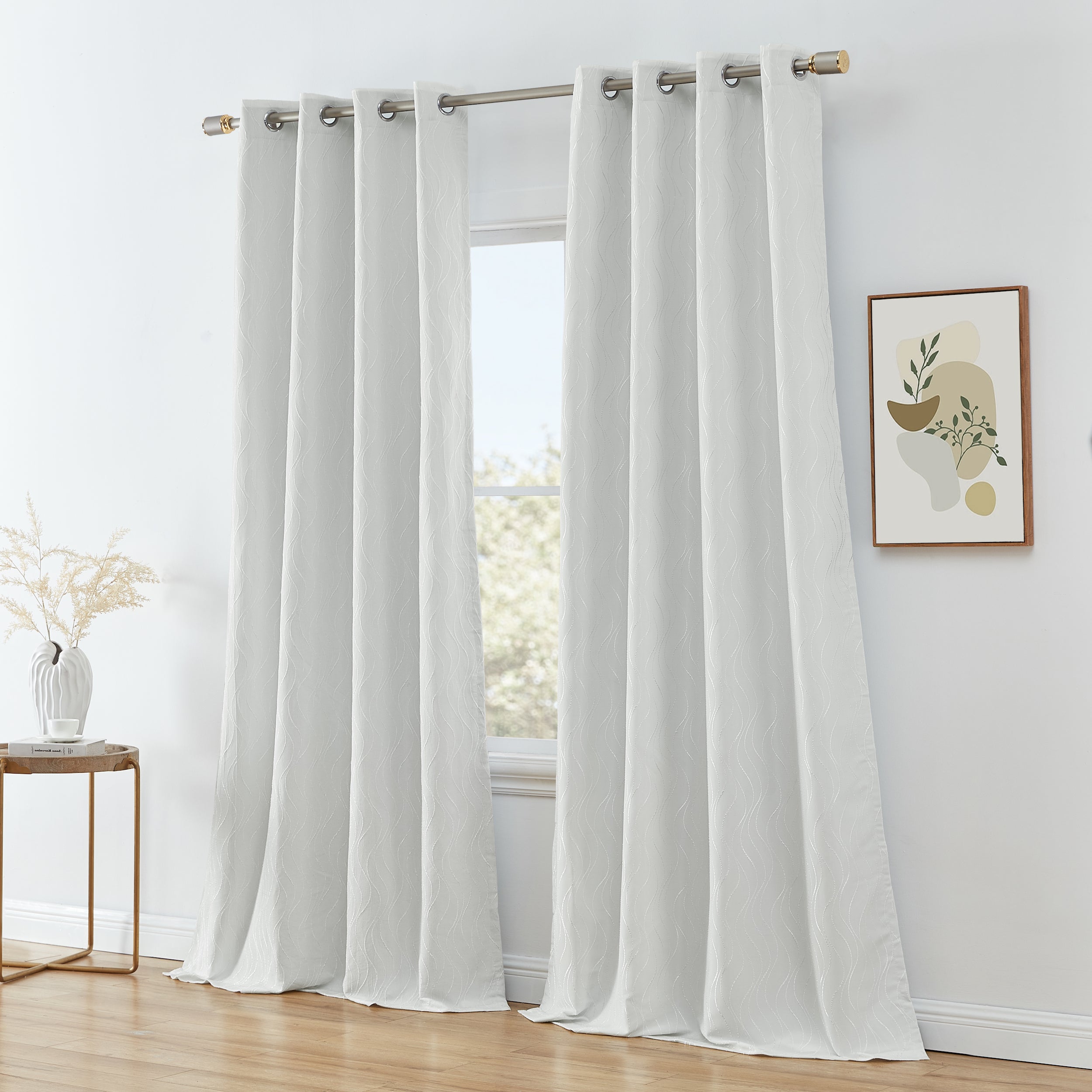 Camden Jacquard 100% Blackout Grommet Curtain Panels