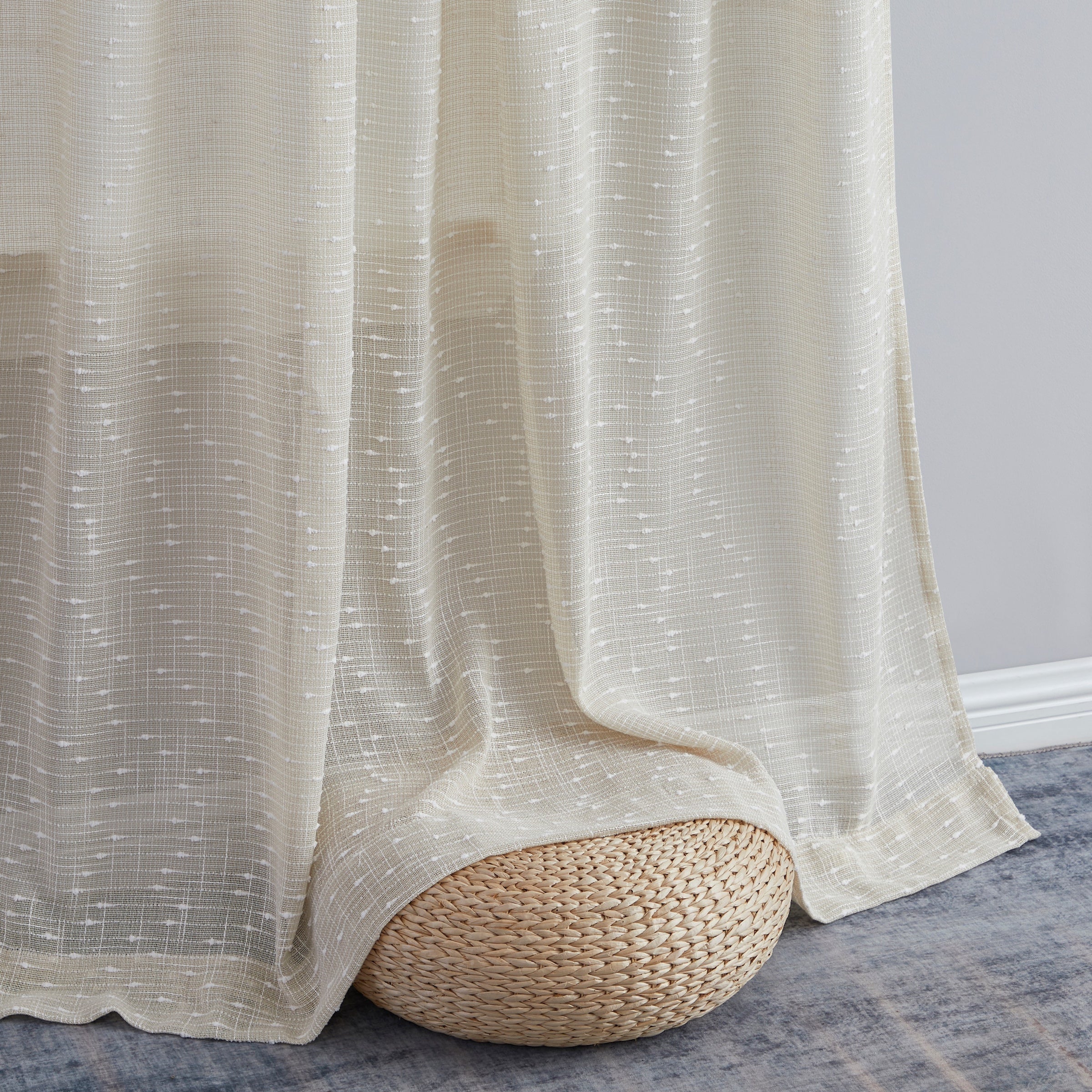 Emily Faux Linen Rod Pocket Back Tab Curtains