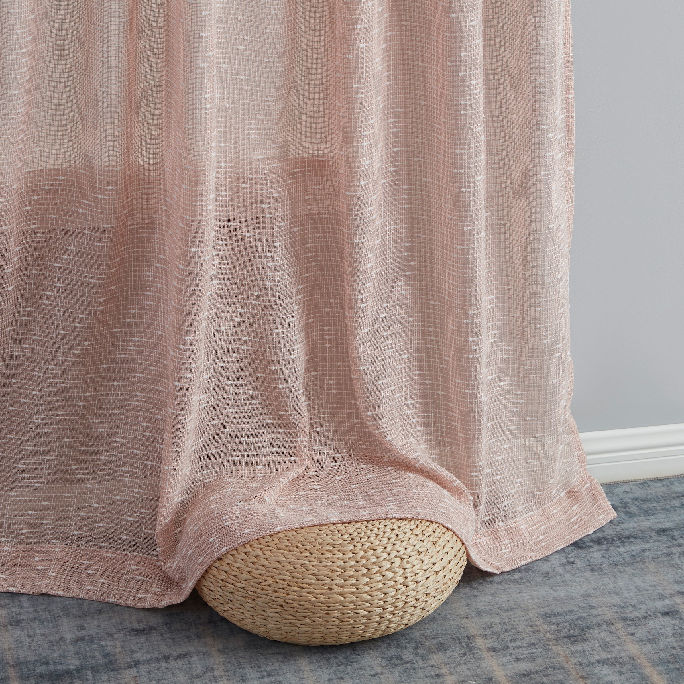 Emily Faux Linen Rod Pocket Back Tab Curtains