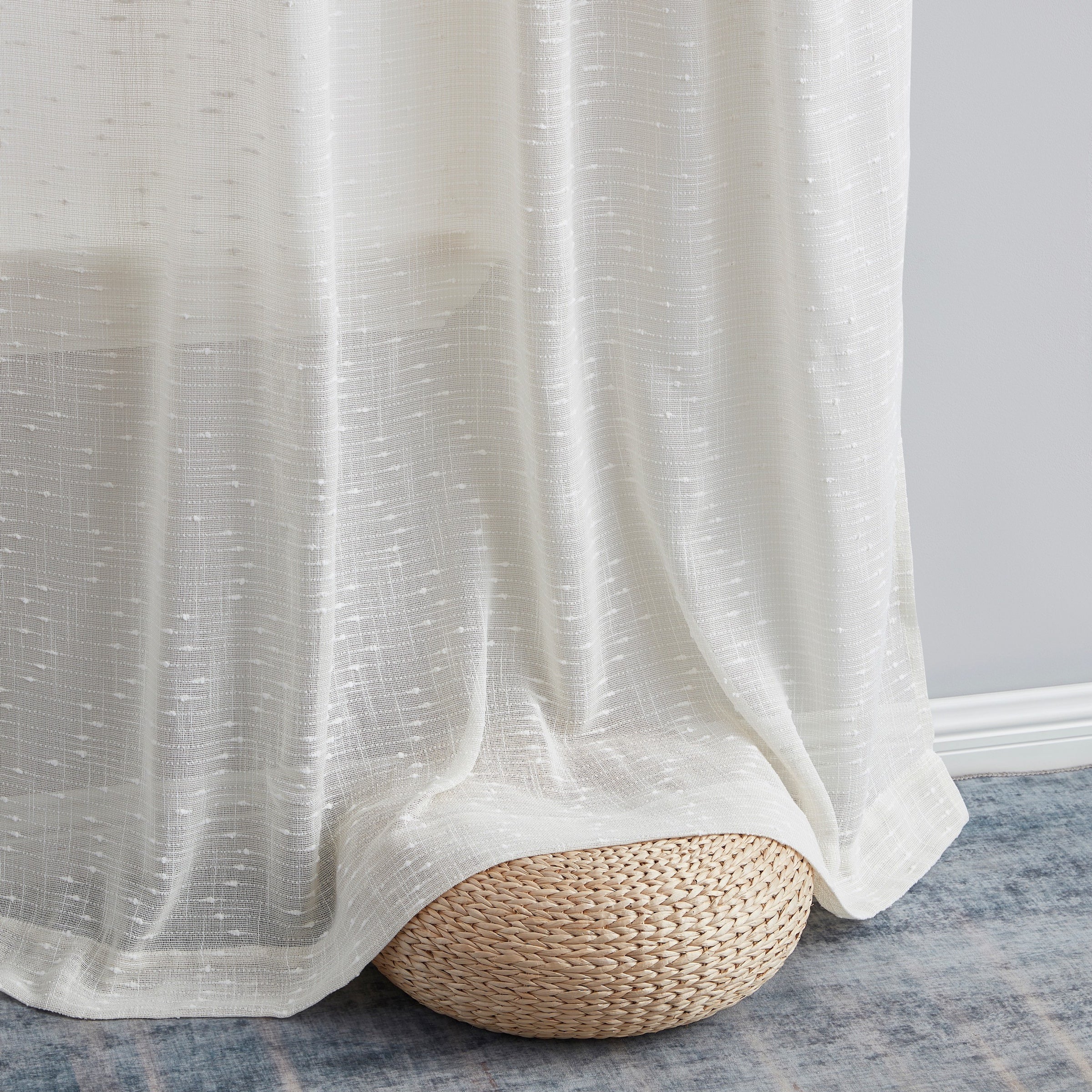 Emily Faux Linen Rod Pocket Back Tab Curtains