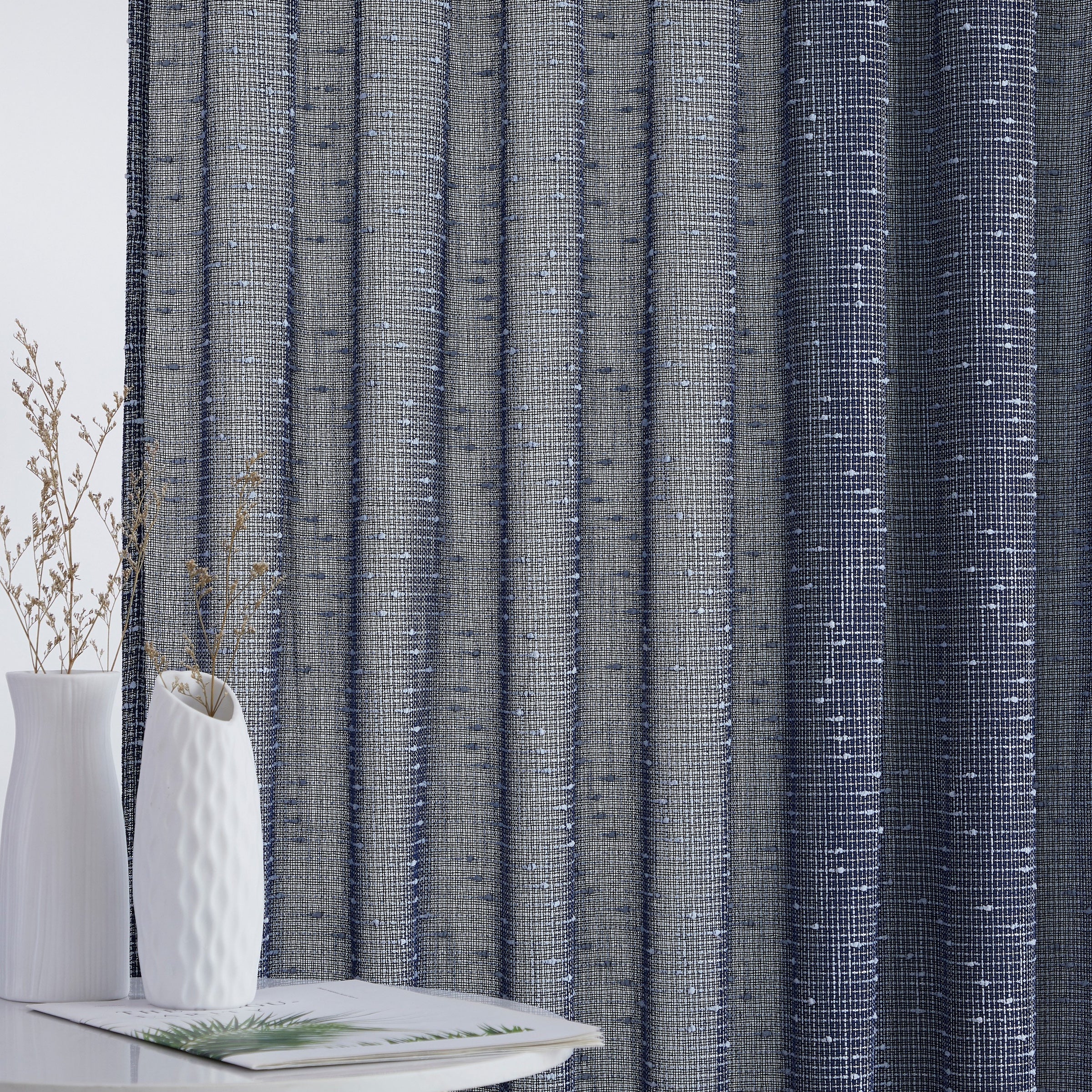 Emily Faux Linen Rod Pocket Back Tab Curtains