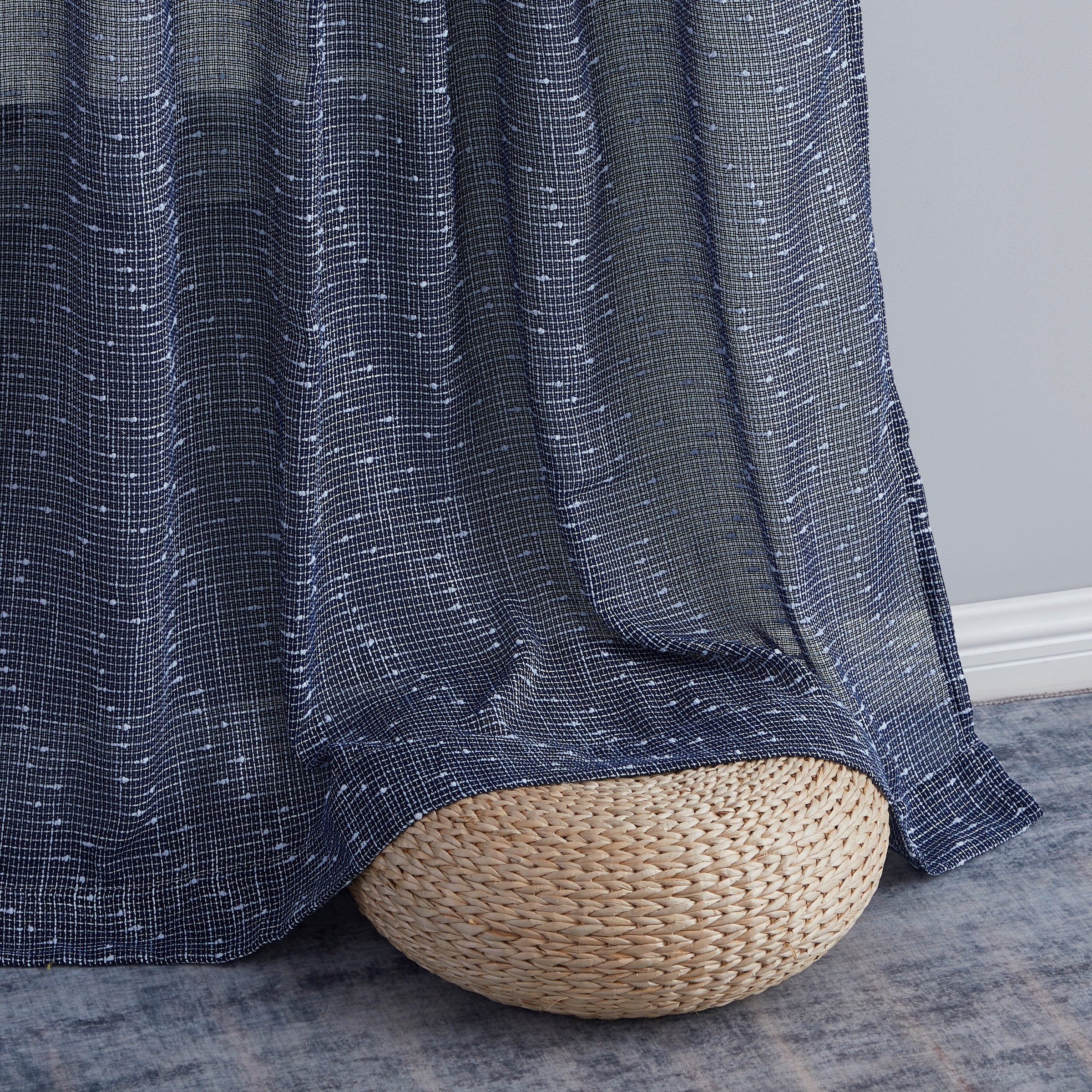 Emily Faux Linen Rod Pocket Back Tab Curtains