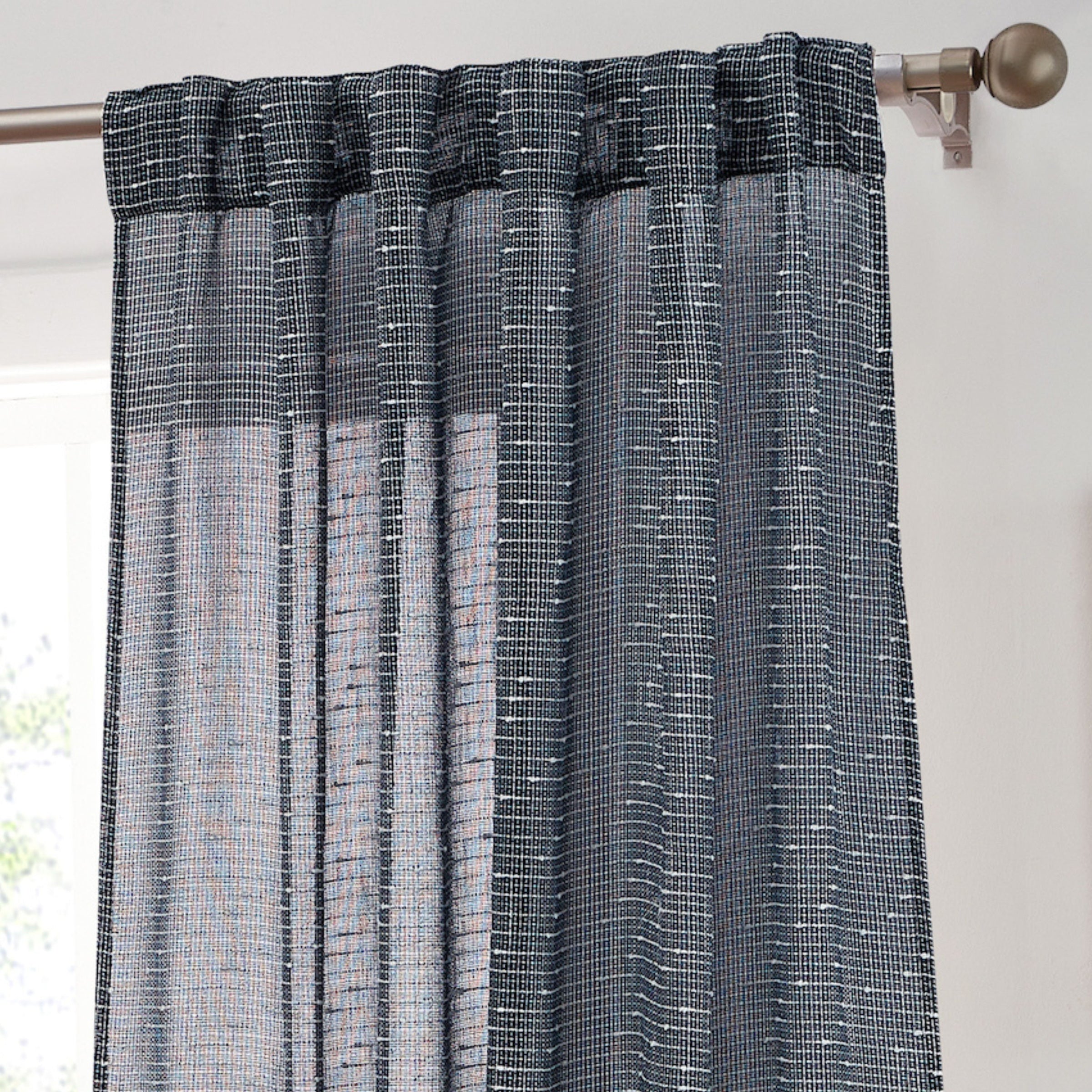 Emily Faux Linen Rod Pocket Back Tab Curtains