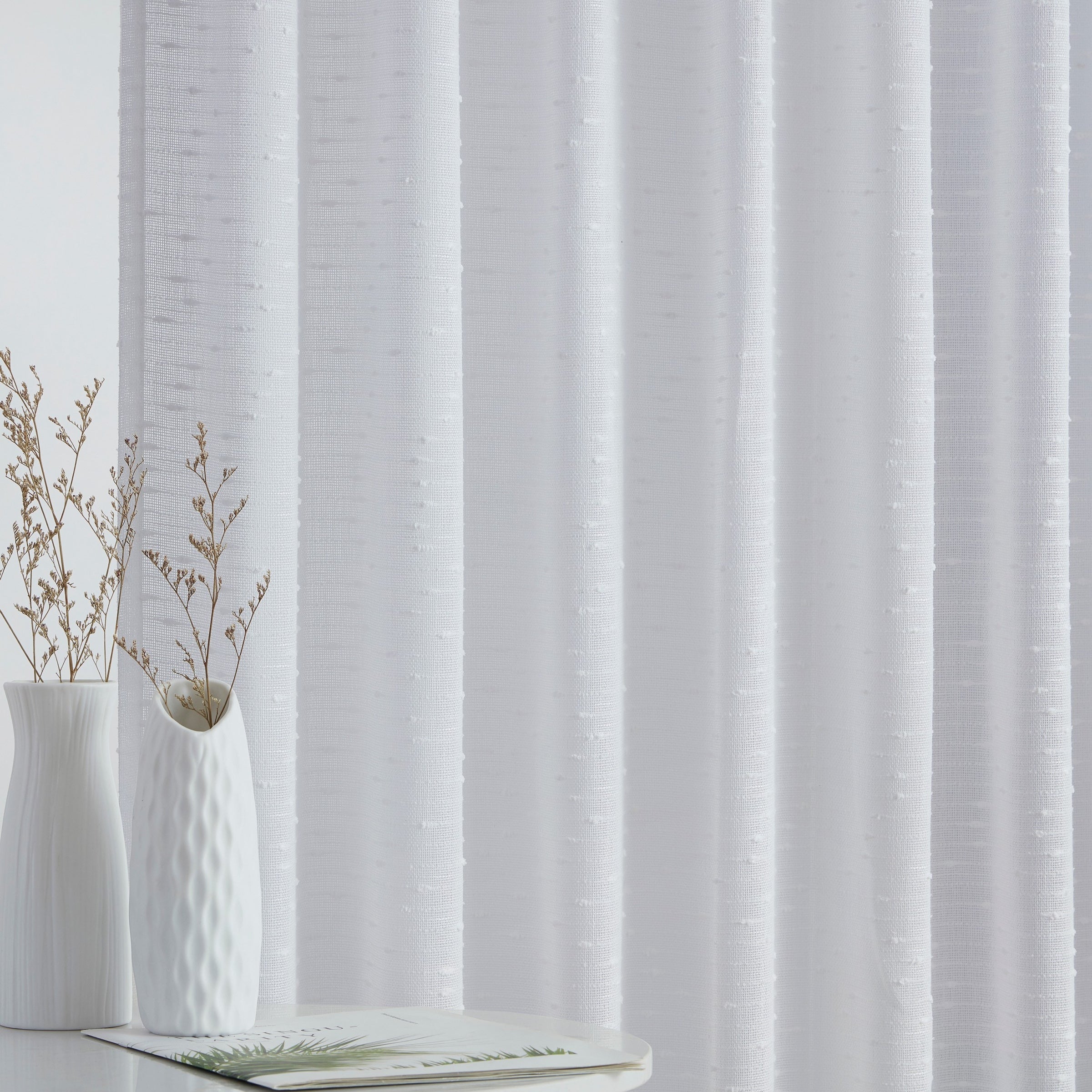 Emily Faux Linen Rod Pocket Back Tab Curtains