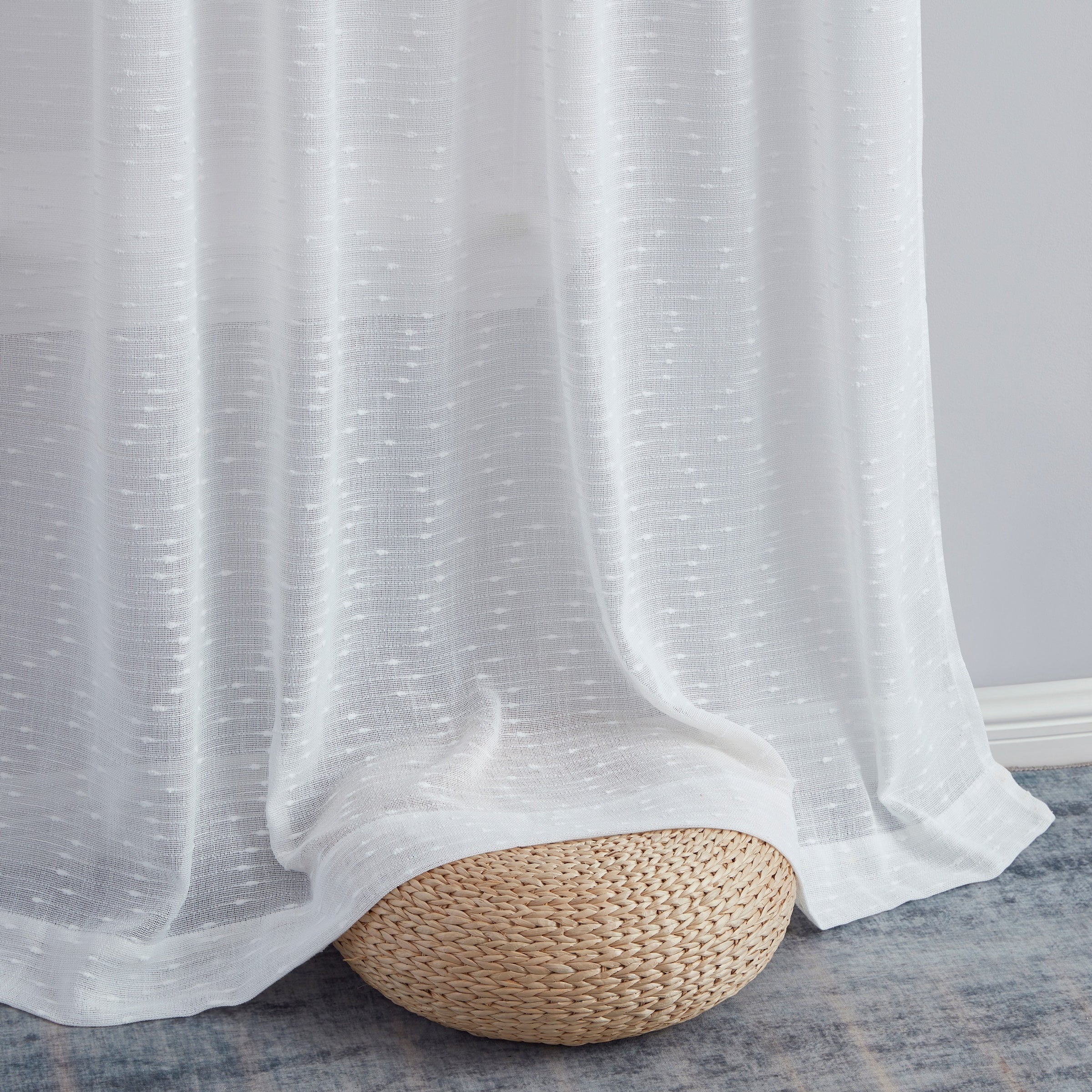 Emily Faux Linen Rod Pocket Back Tab Curtains