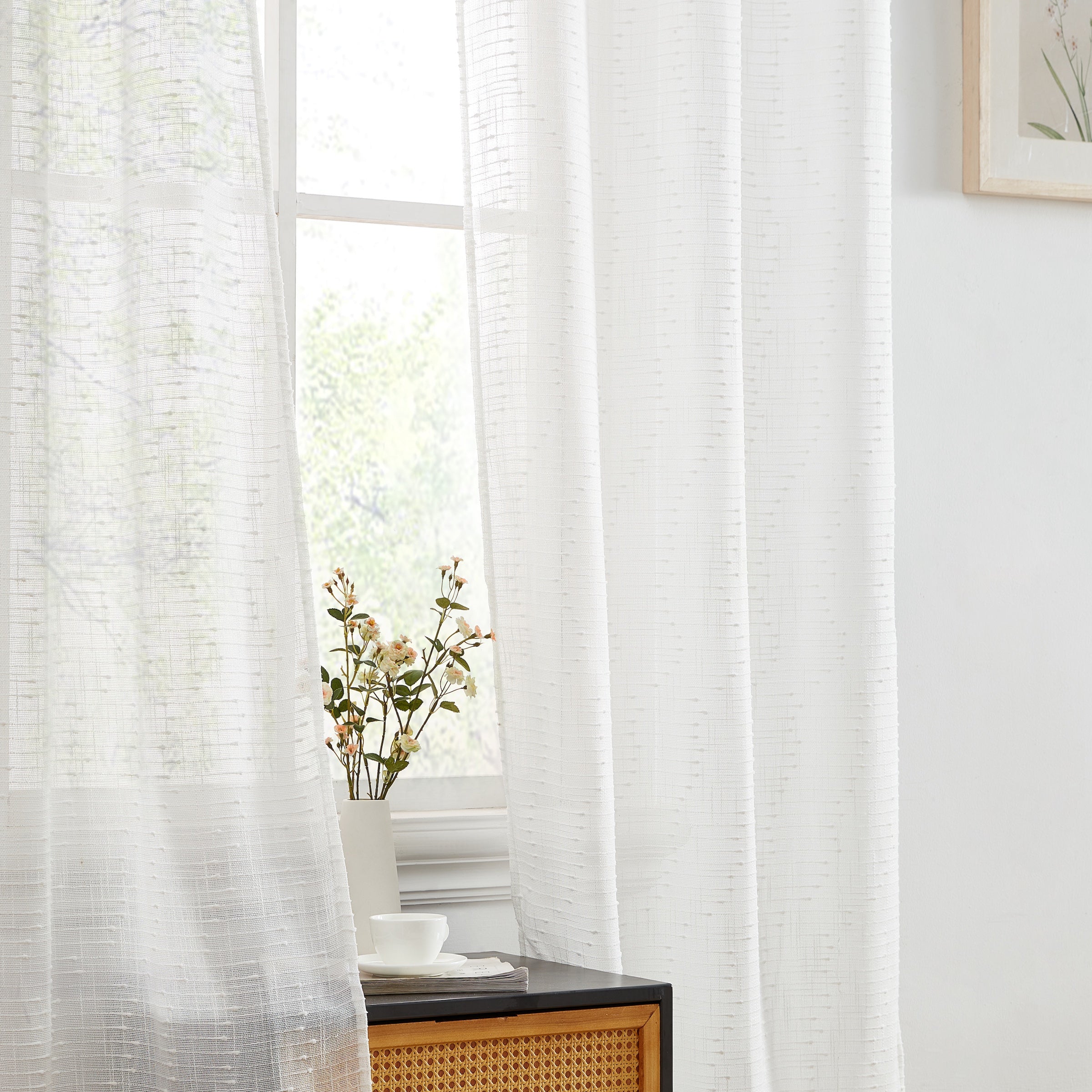 Emily Faux Linen Rod Pocket Back Tab Curtains