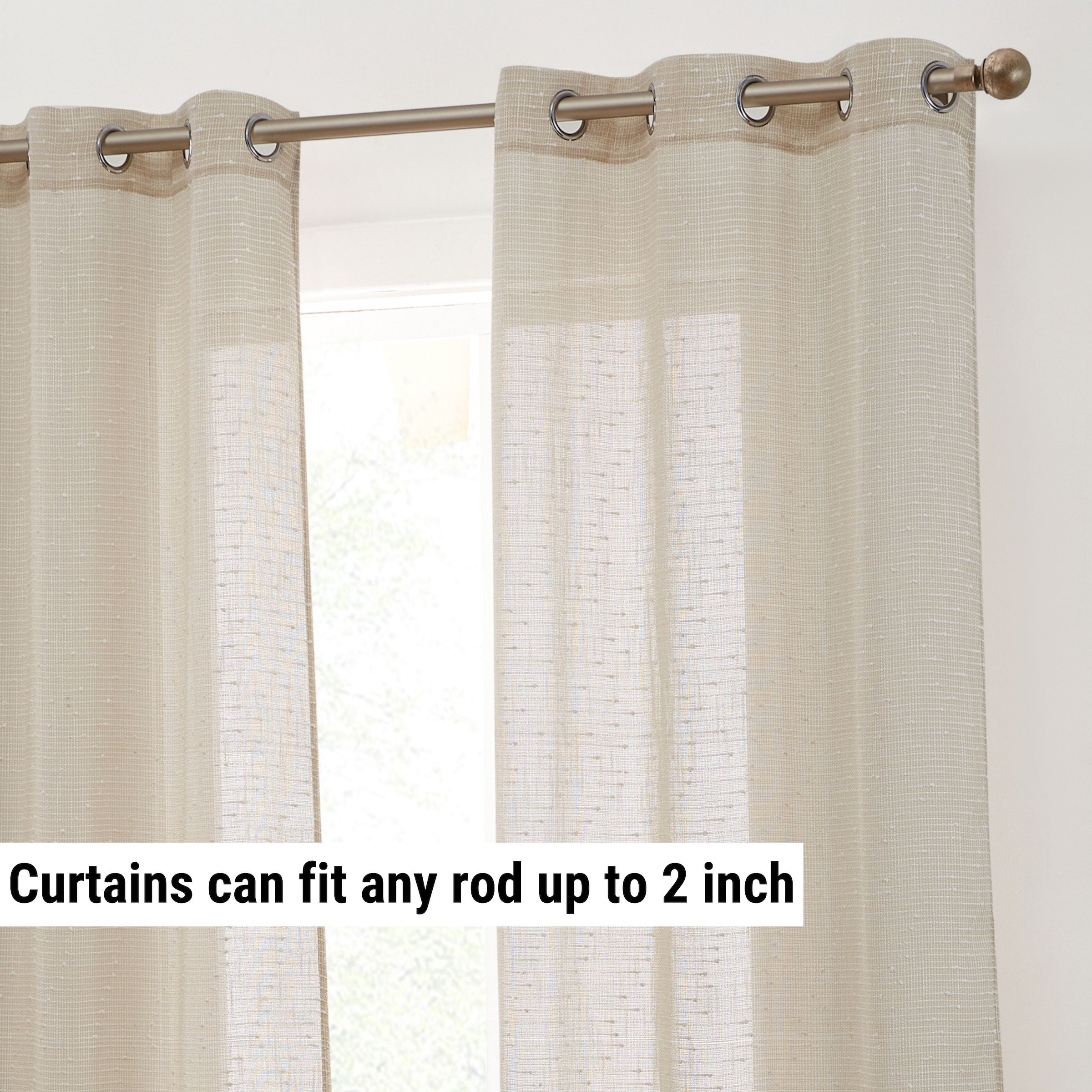 Emily Faux Linen Grommet Curtains