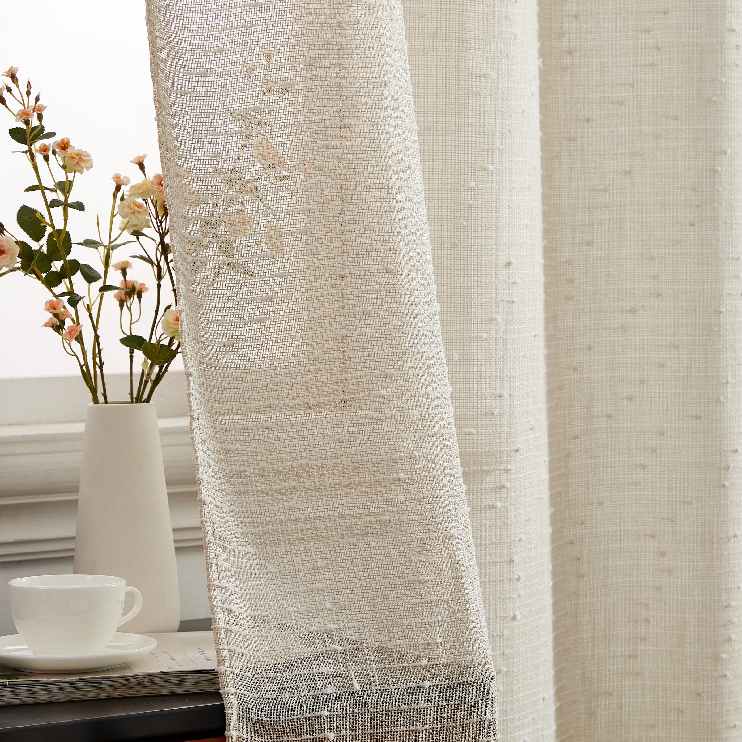 Emily Faux Linen Grommet Curtains