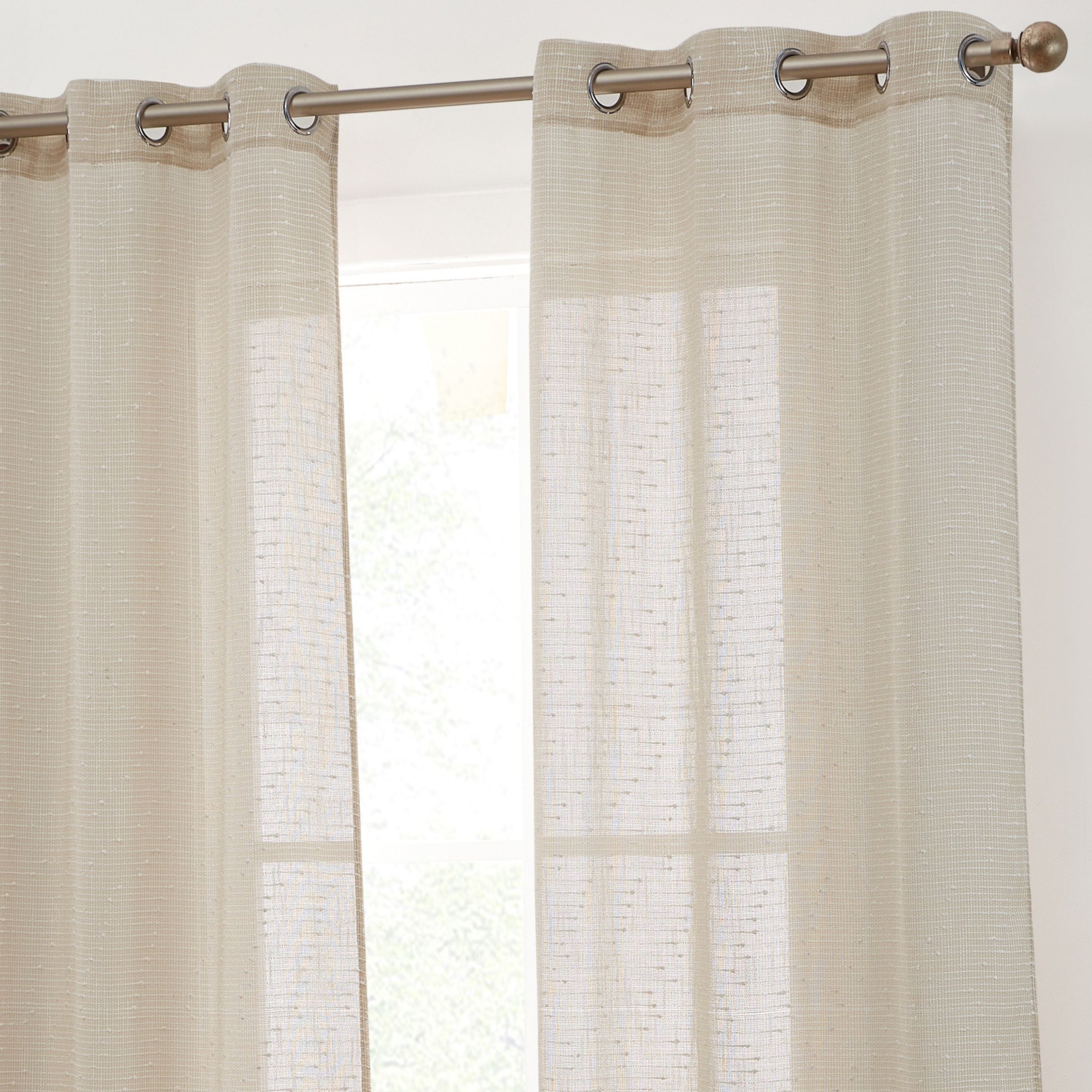 Emily Faux Linen Grommet Curtains