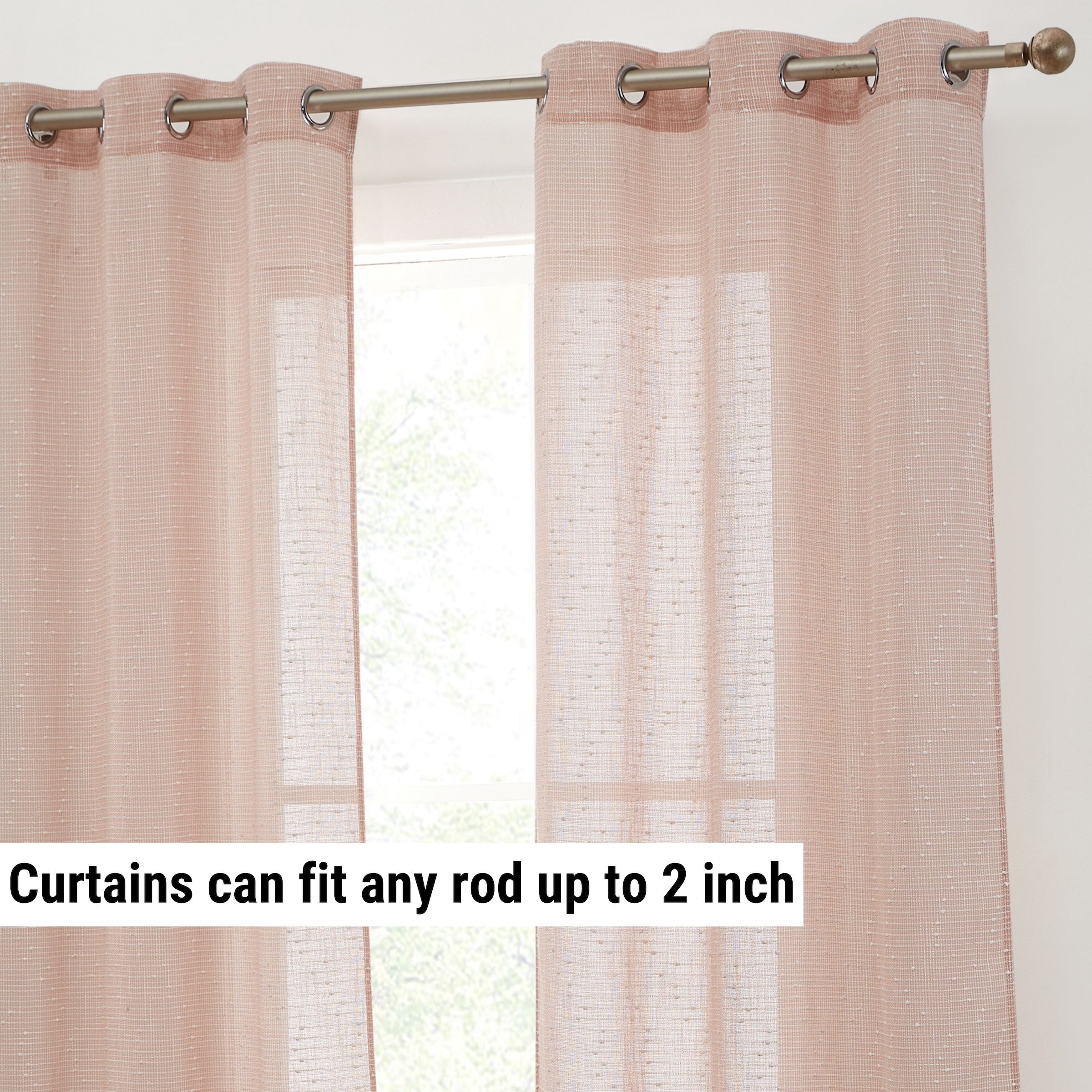 Emily Faux Linen Grommet Curtains