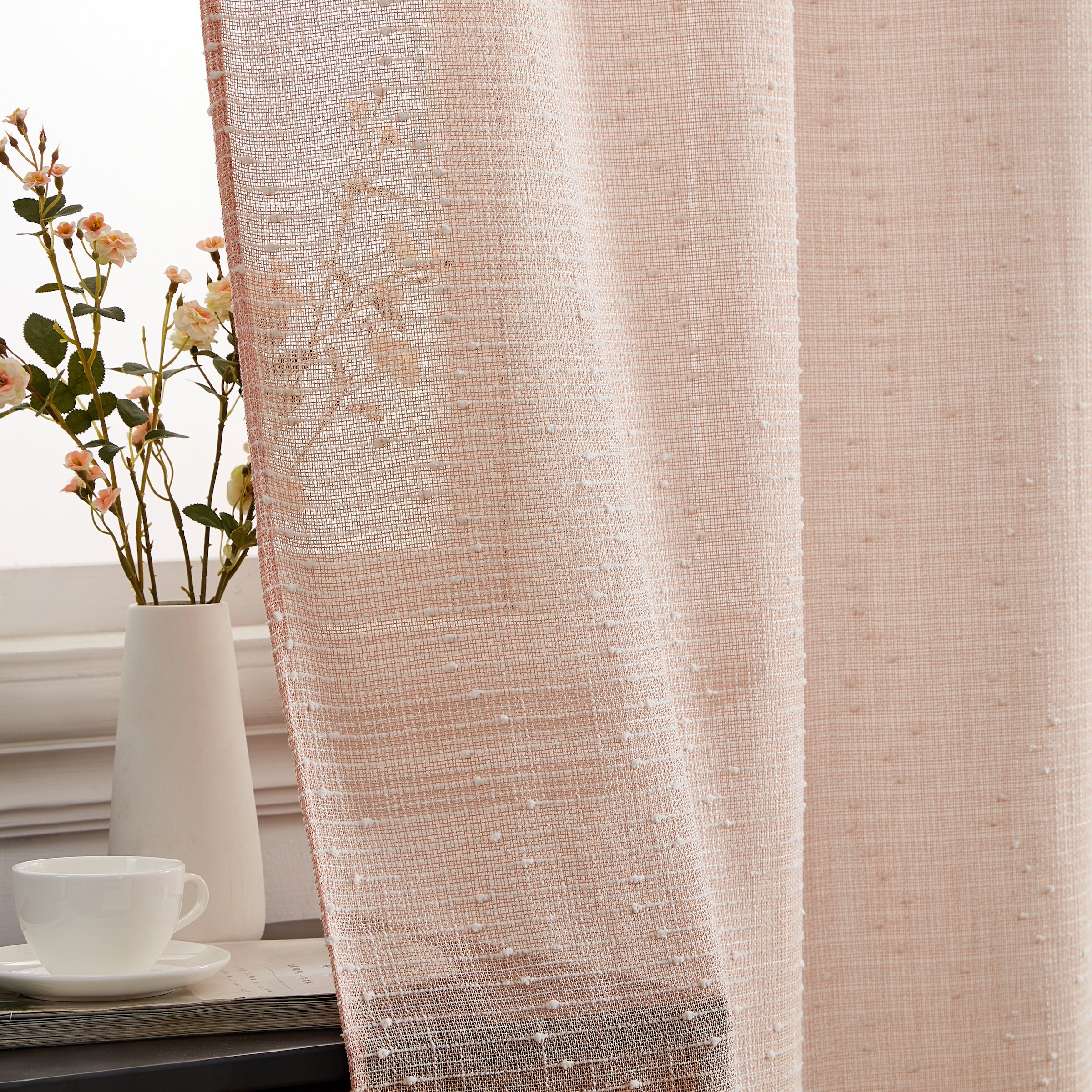 Emily Faux Linen Grommet Curtains