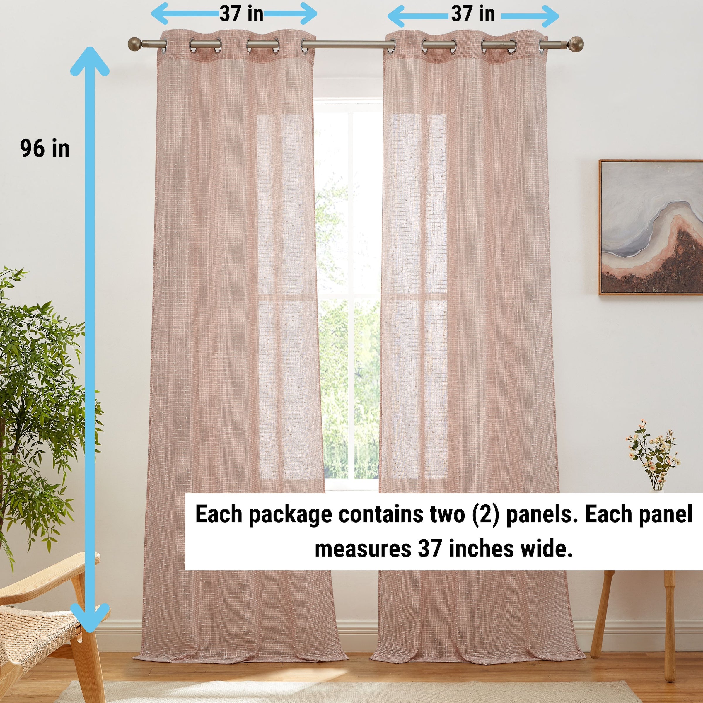 Emily Faux Linen Grommet Curtains
