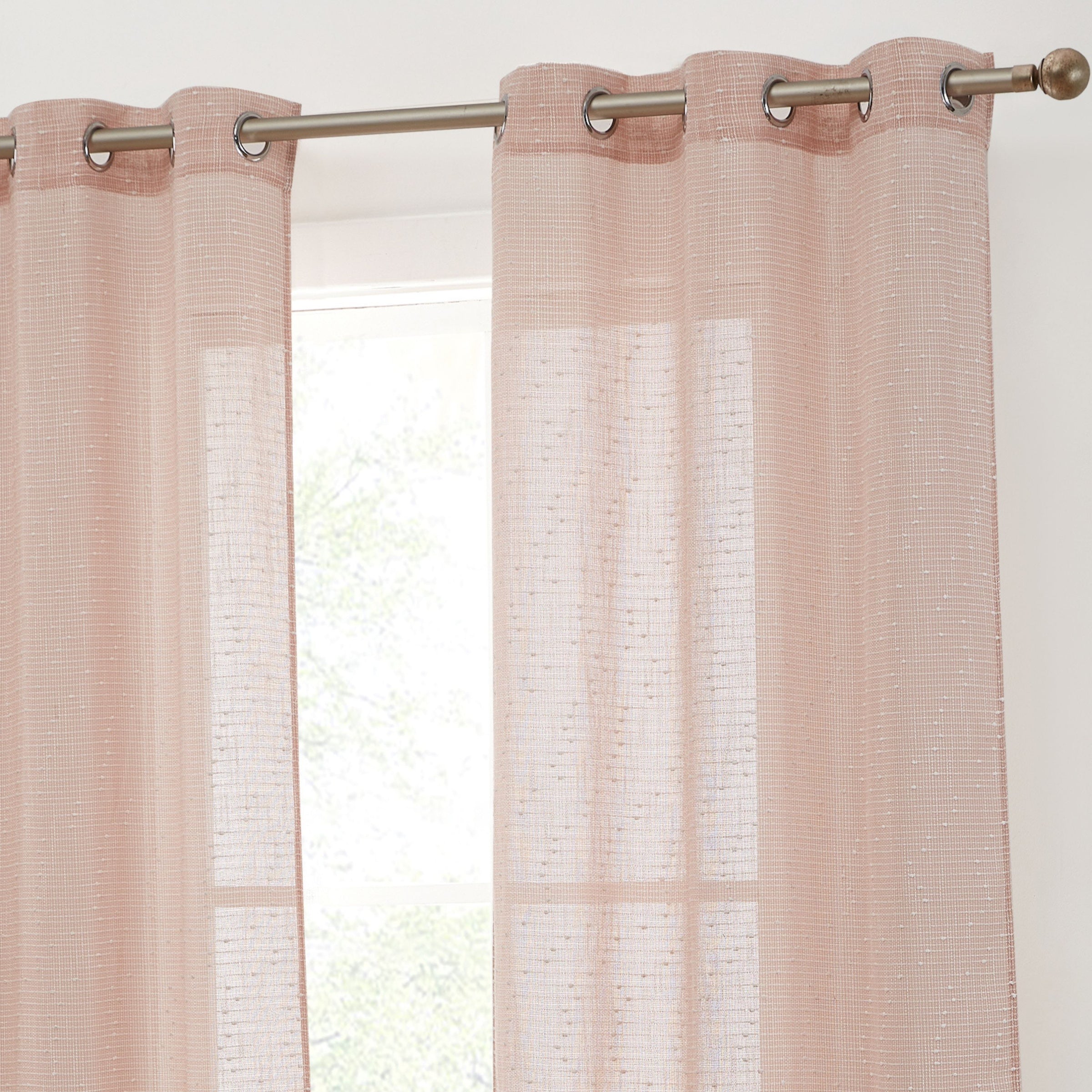 Emily Faux Linen Grommet Curtains