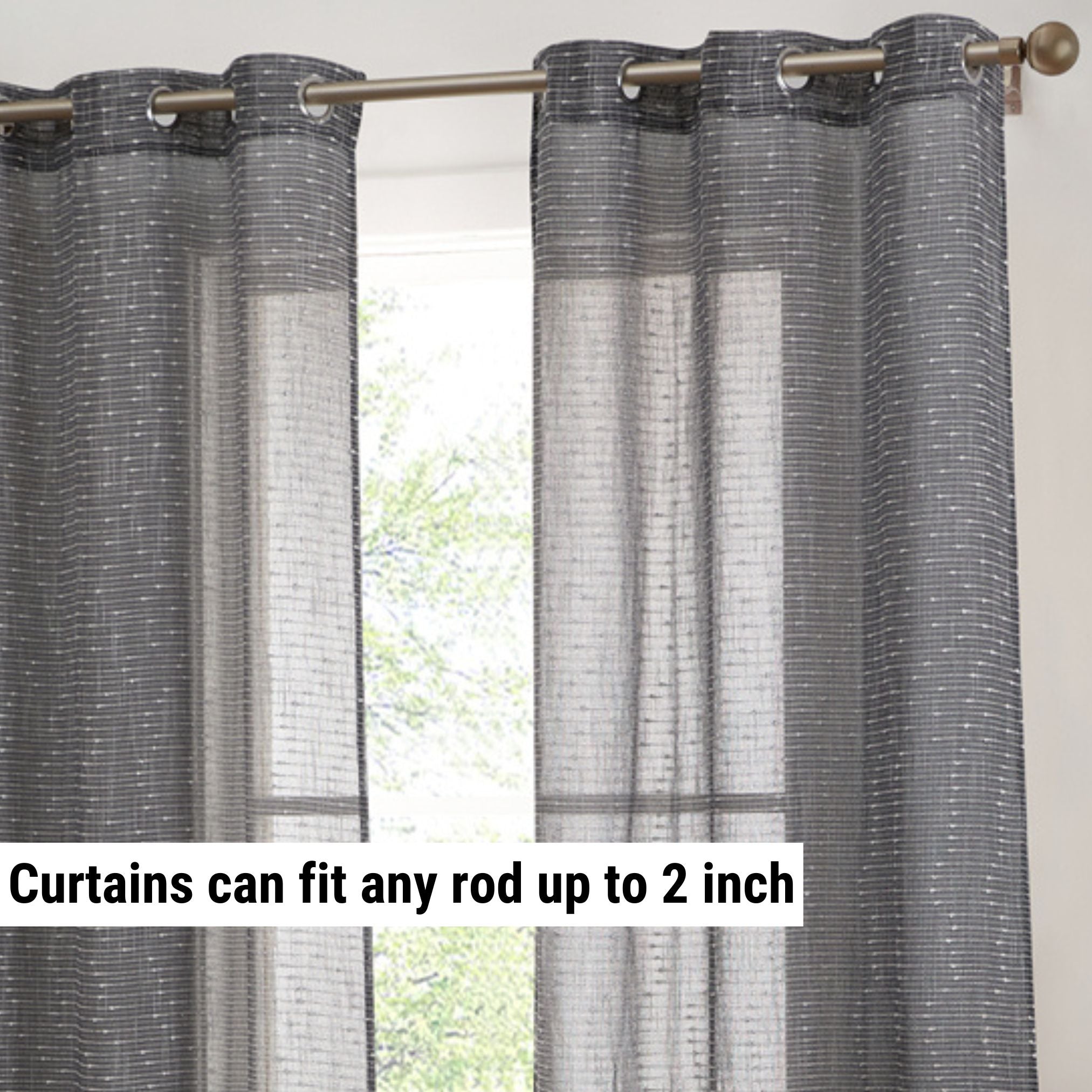 Emily Faux Linen Grommet Curtains