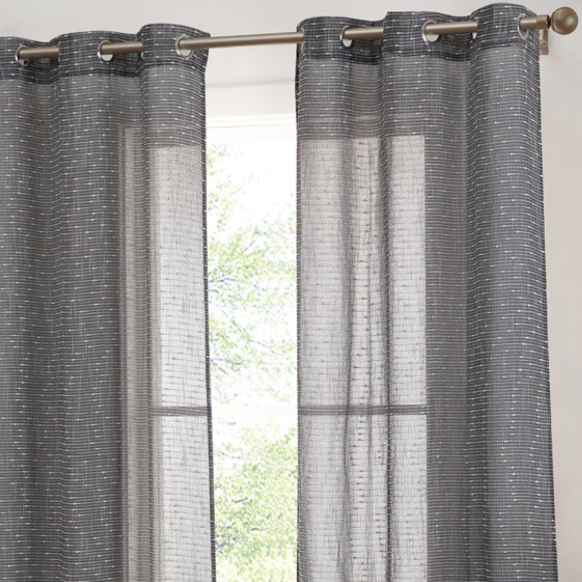 Emily Faux Linen Grommet Curtains