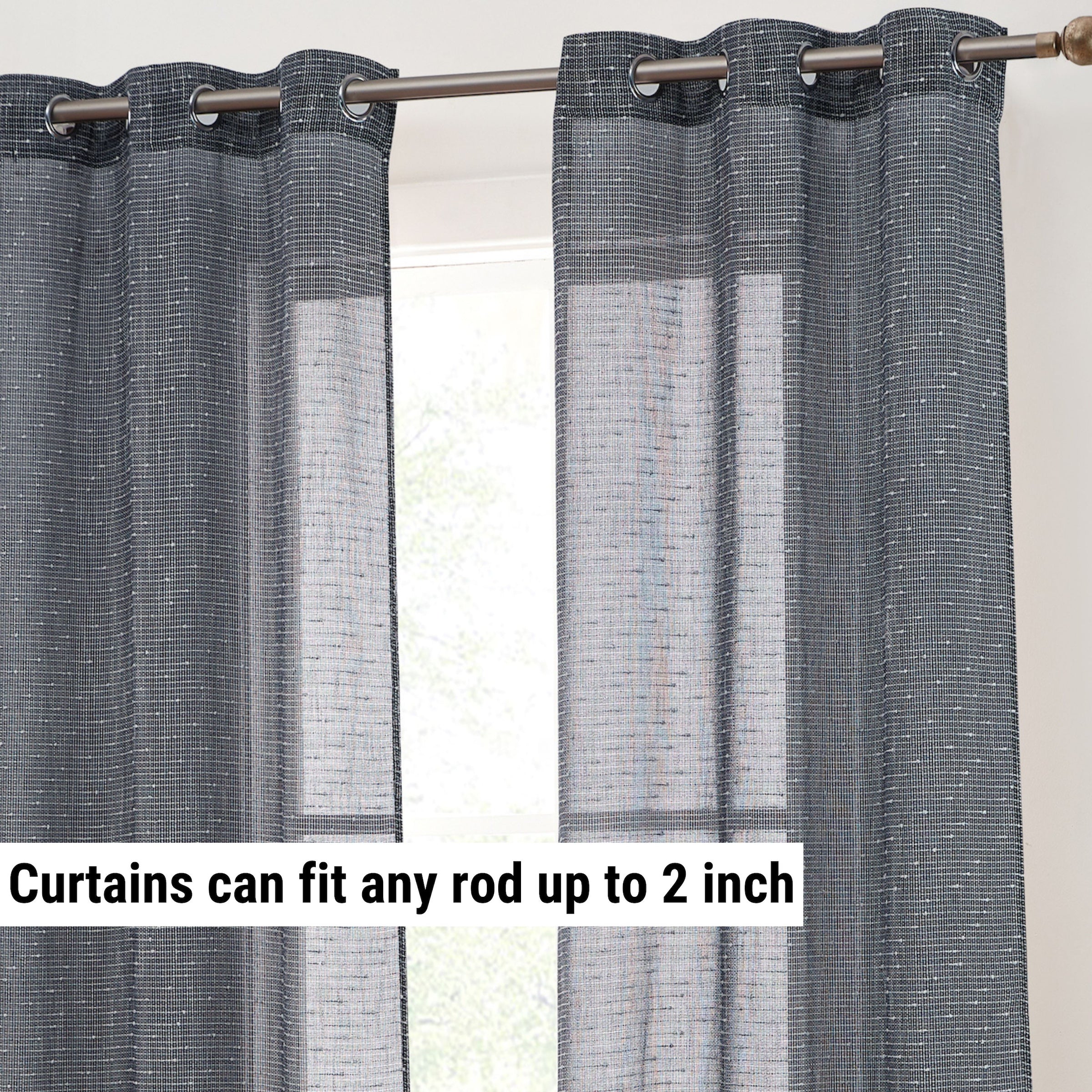 Emily Faux Linen Grommet Curtains