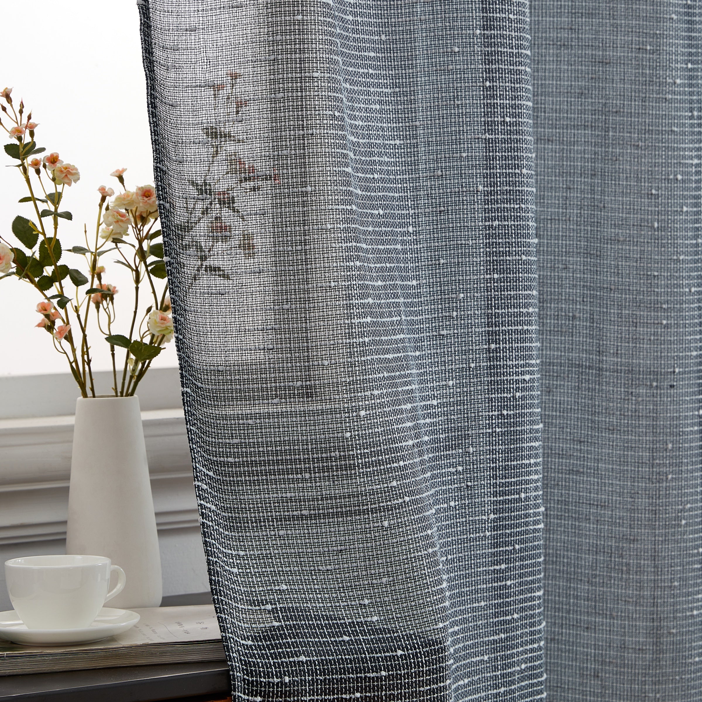 Emily Faux Linen Grommet Curtains