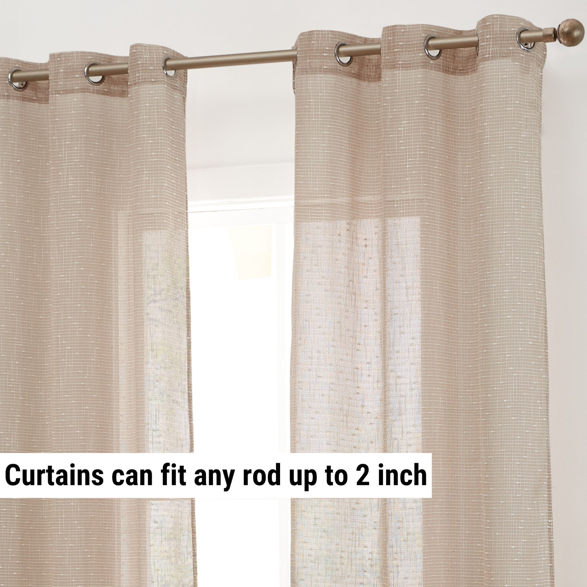 Emily Faux Linen Grommet Curtains