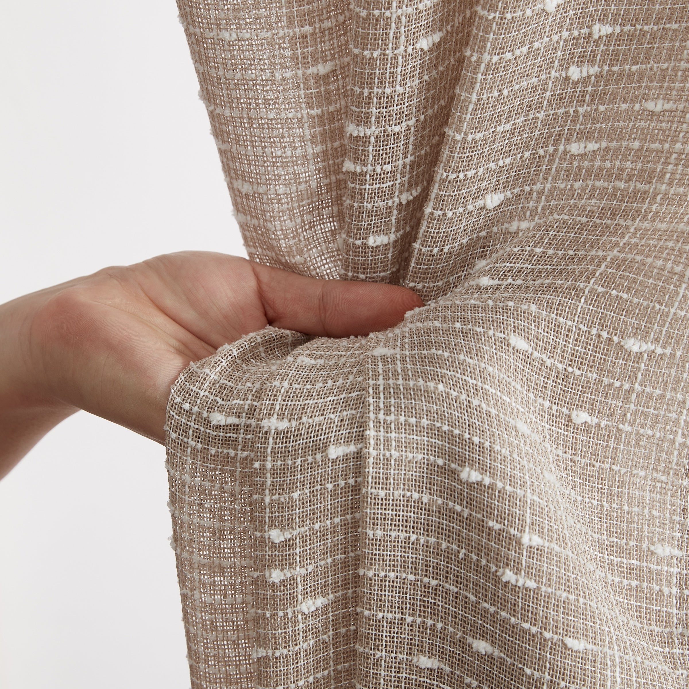 Emily Faux Linen Rod Pocket Back Tab Curtains