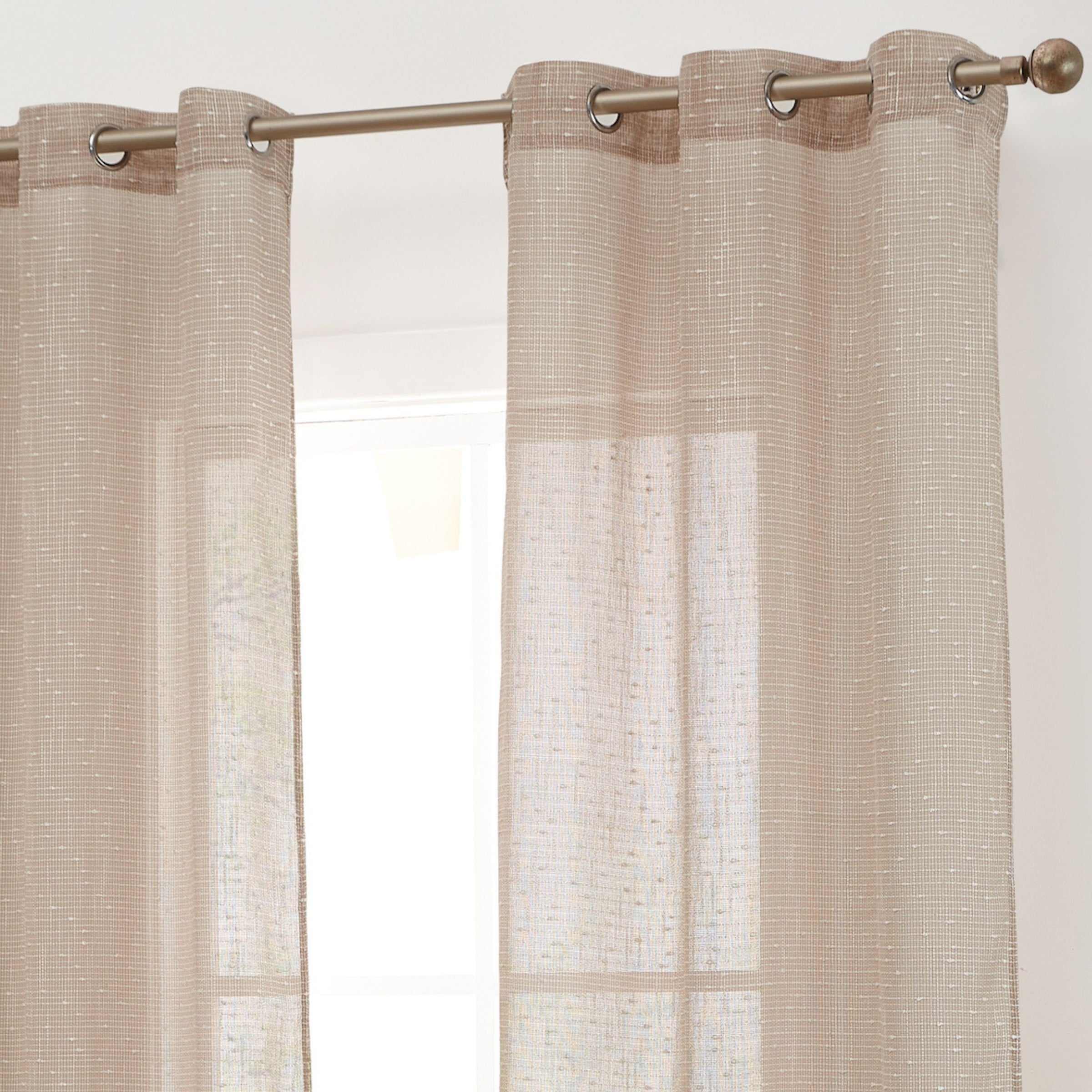 Emily Faux Linen Grommet Curtains
