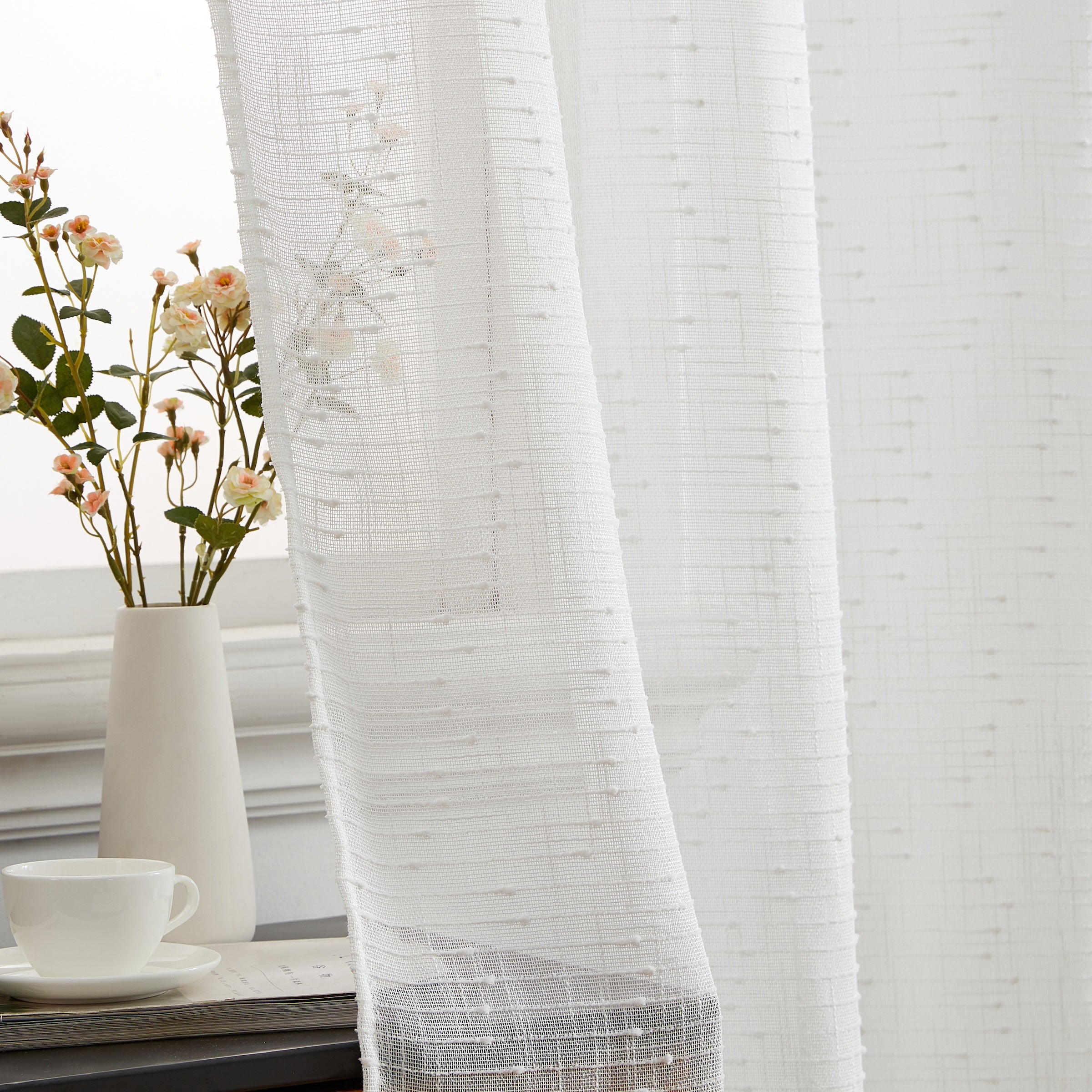 Emily Faux Linen Grommet Curtains