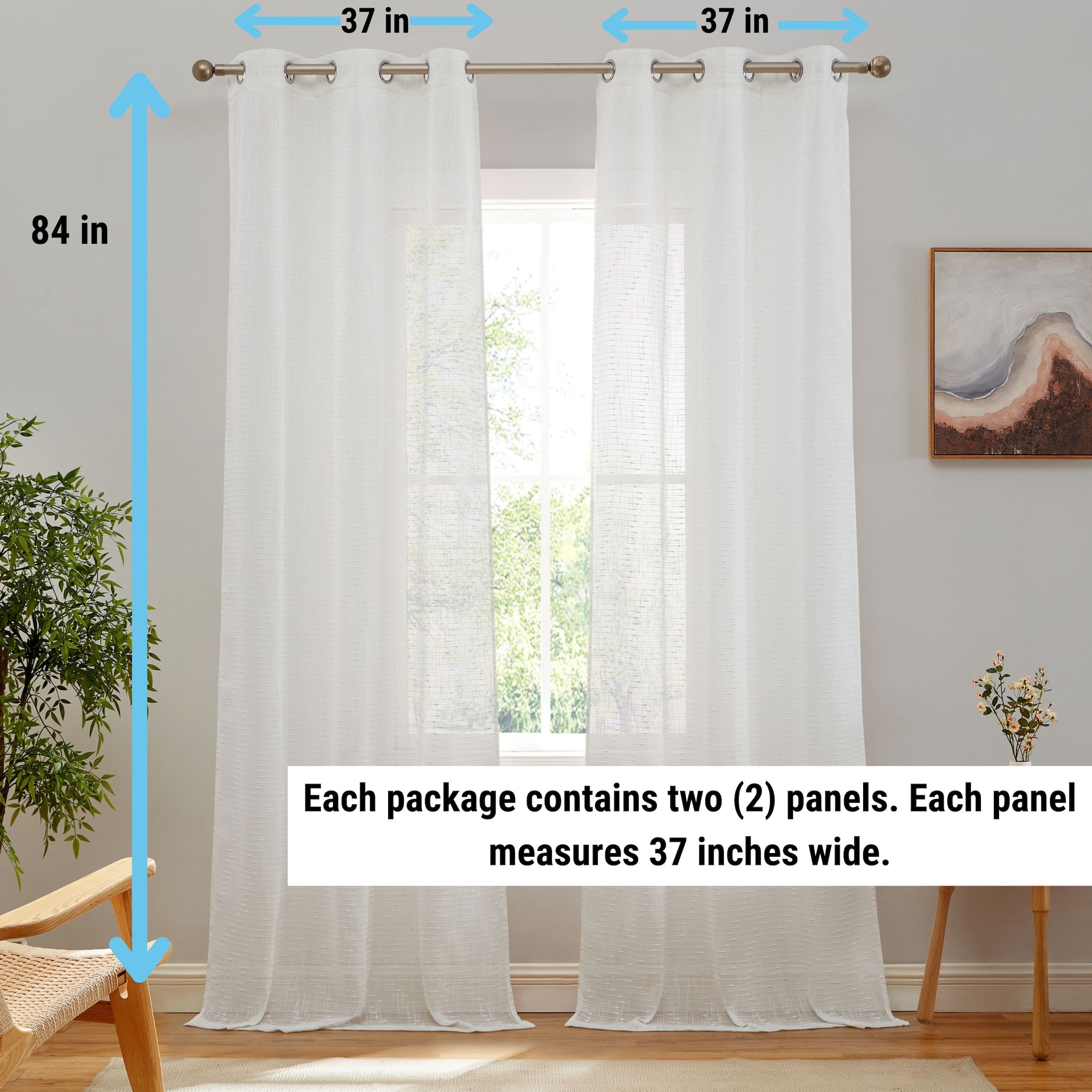 Emily Faux Linen Grommet Curtains