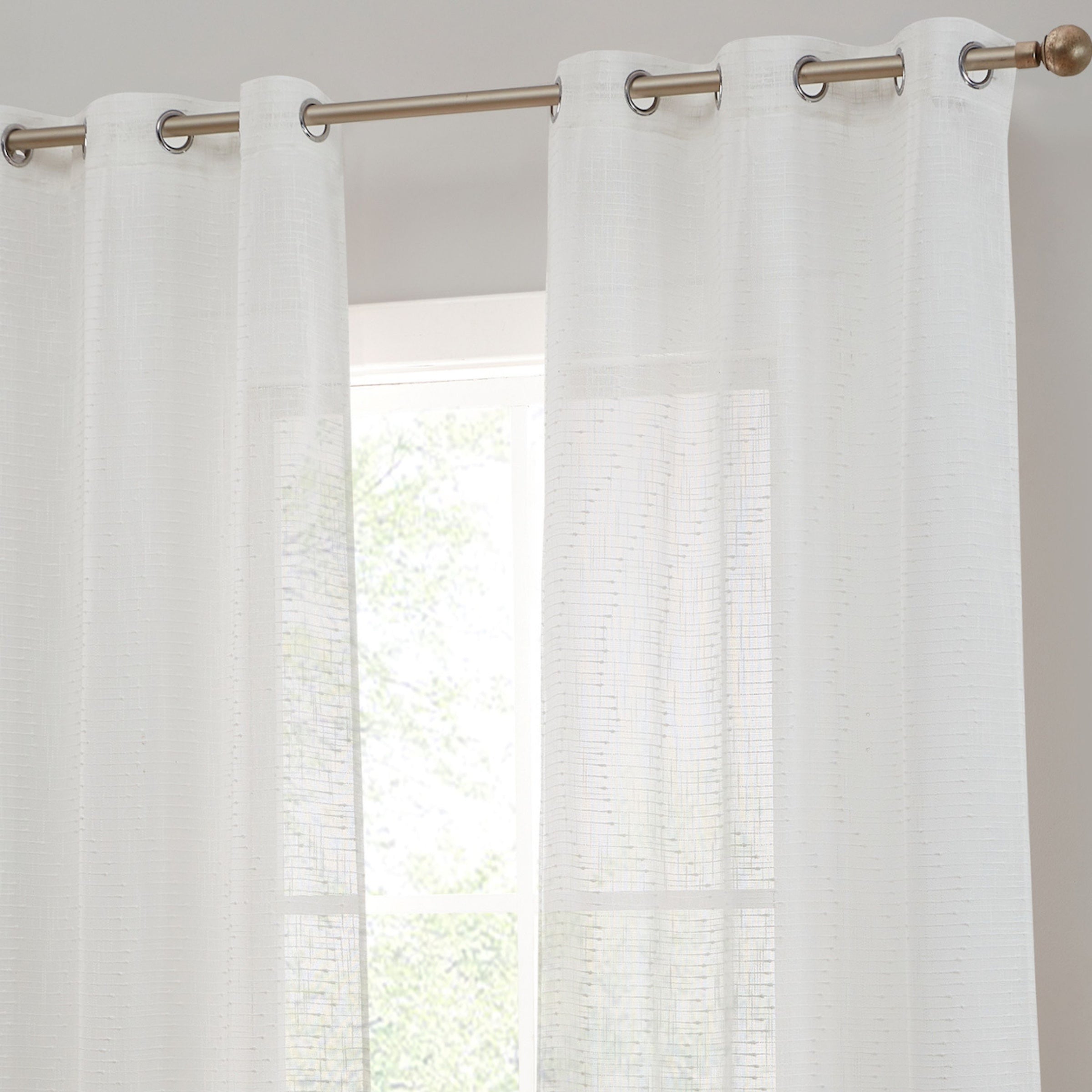 Emily Faux Linen Grommet Curtains