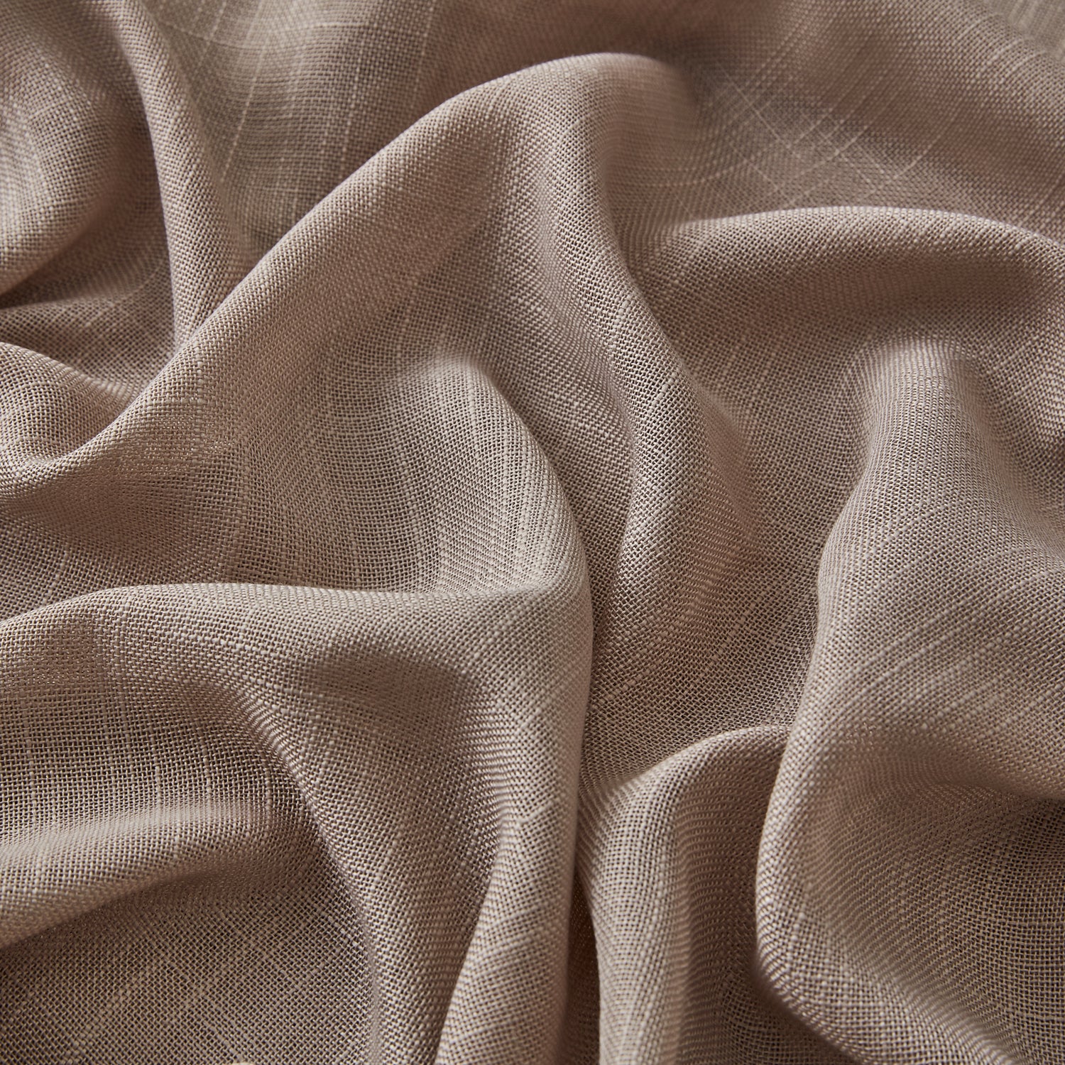 Privacy Faux Linen Textured Semi Sheer Curtain Panels