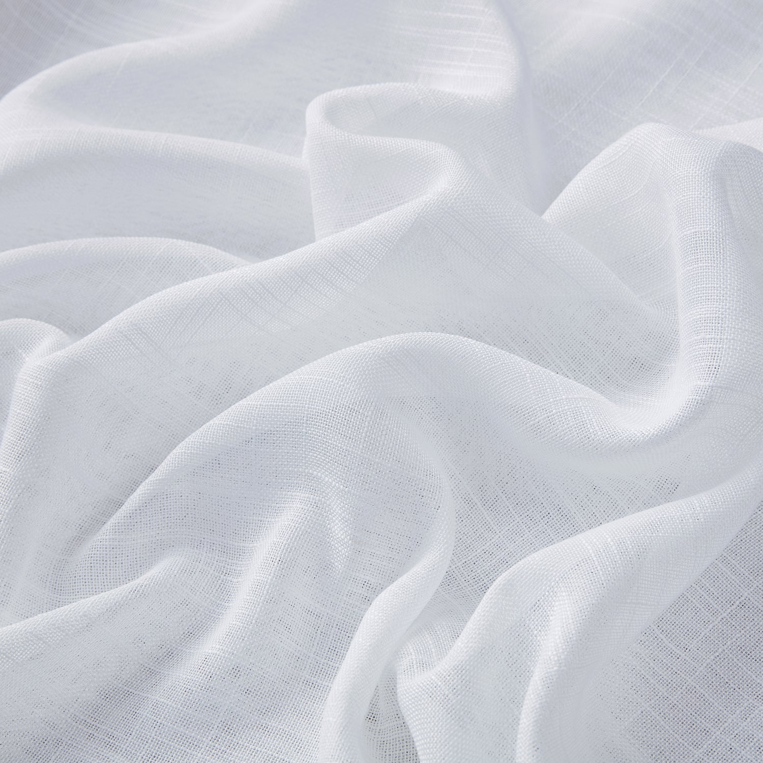 Privacy Faux Linen Textured Semi Sheer Curtain Panels