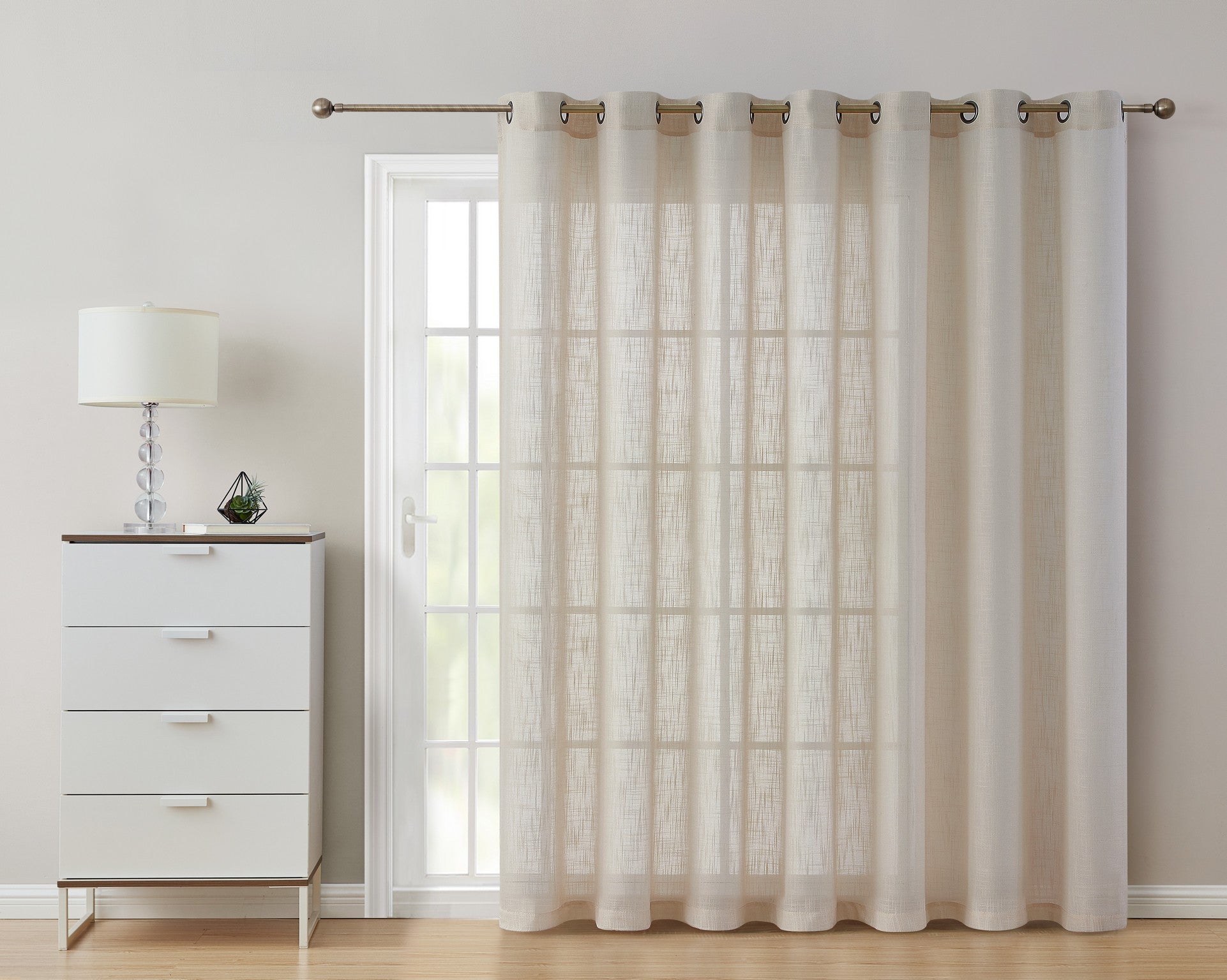 Abbey Faux Linen Grommet Curtain Panels