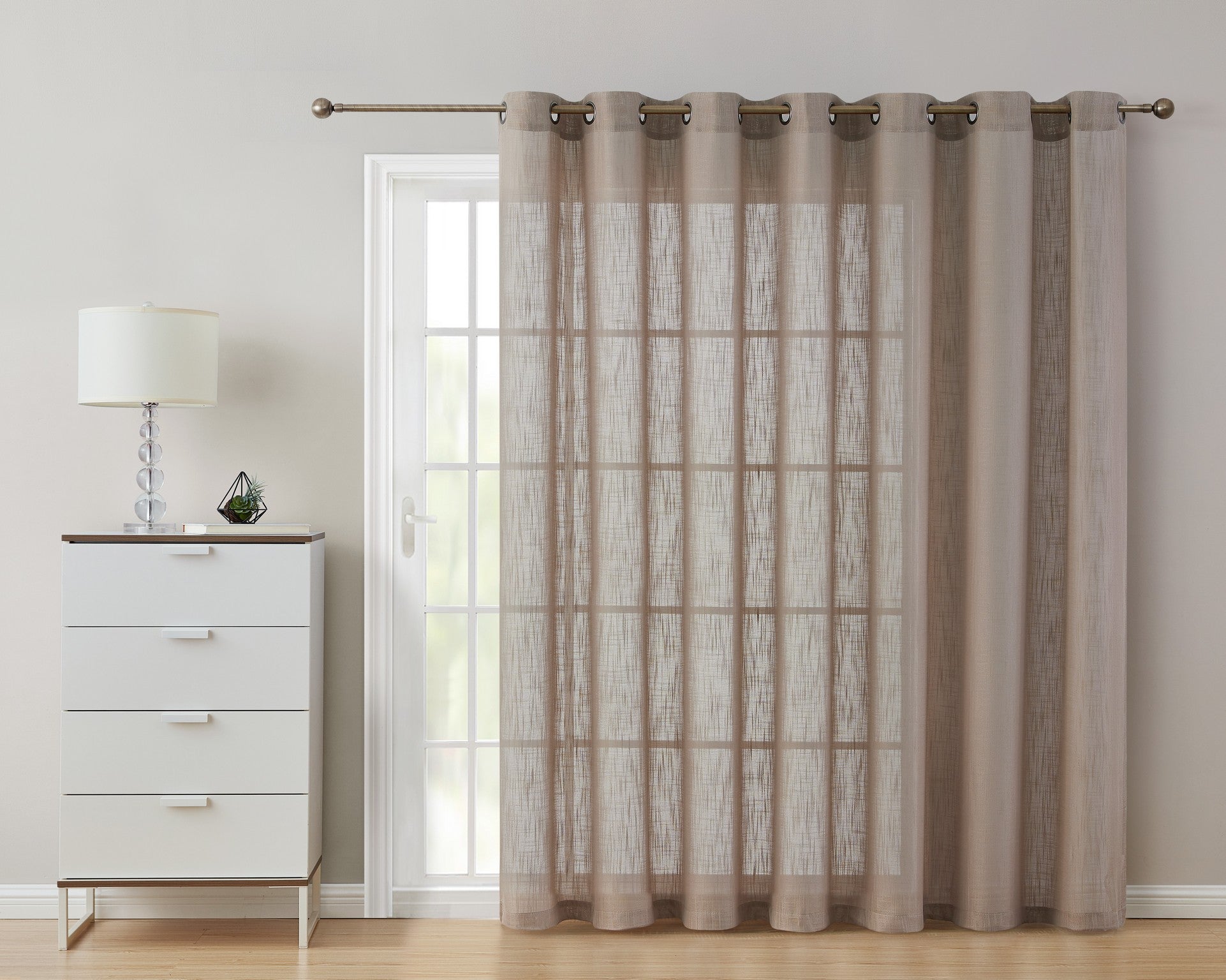 Abbey Faux Linen Grommet Curtain Panels