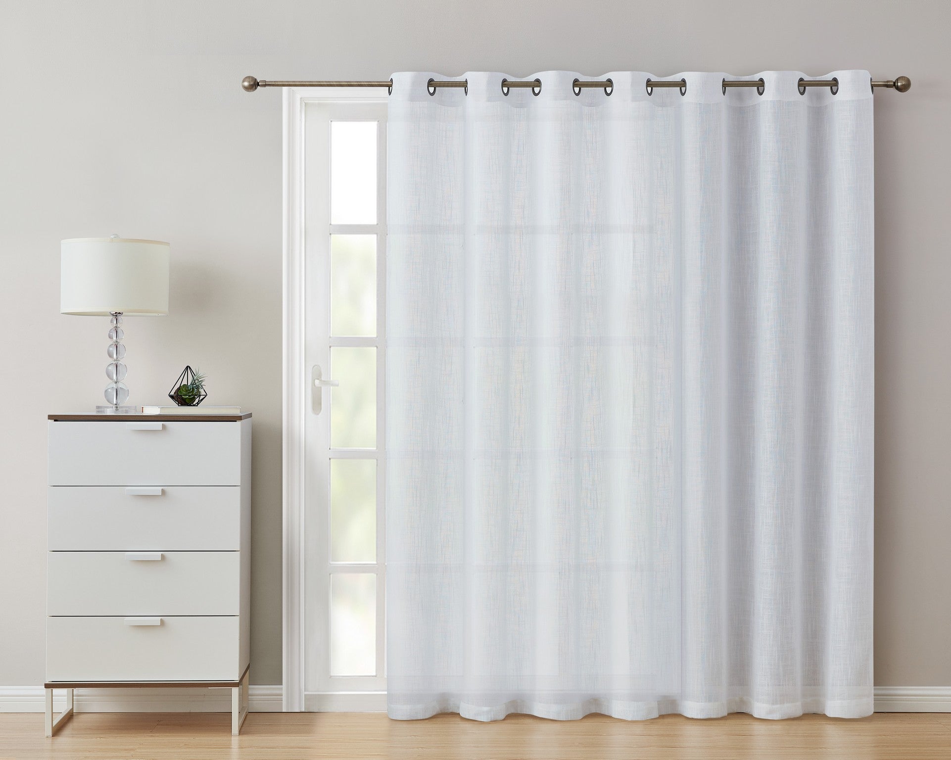 Abbey Faux Linen Grommet Curtain Panels