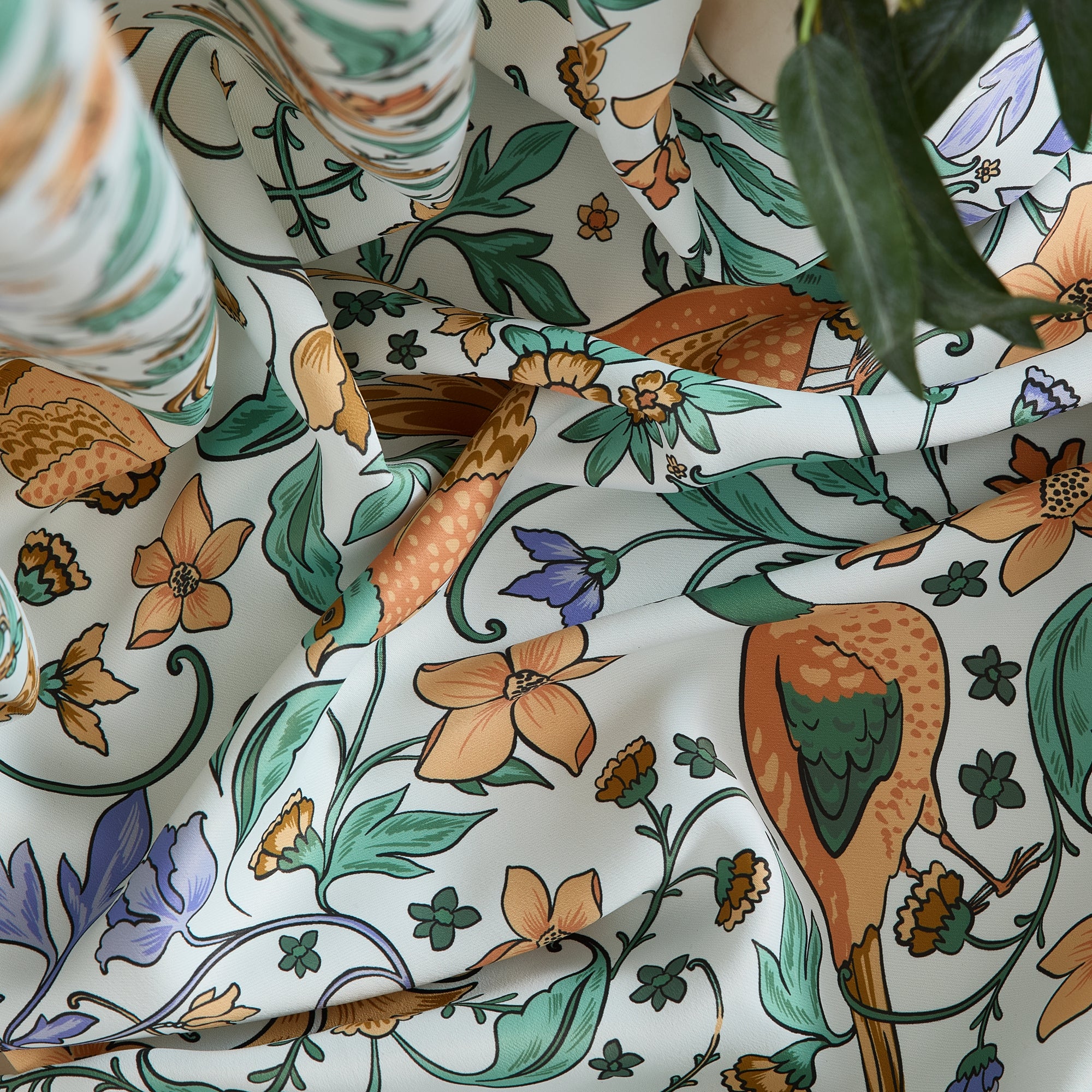 Florence Floral & Birds Curtains - Set of 2